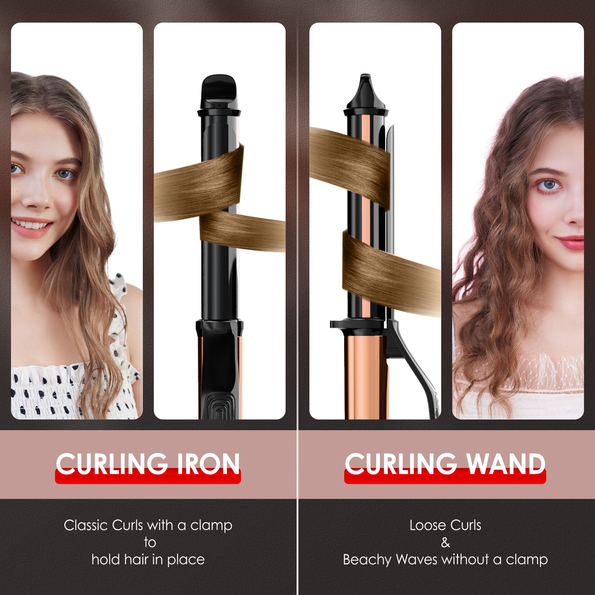 NICEBAY Curling Iron Wand, Professional 1 Inch Curling Iron for All Hair Types, Clip Free Hair Curler, Best Curling Wand for Tighter Curls