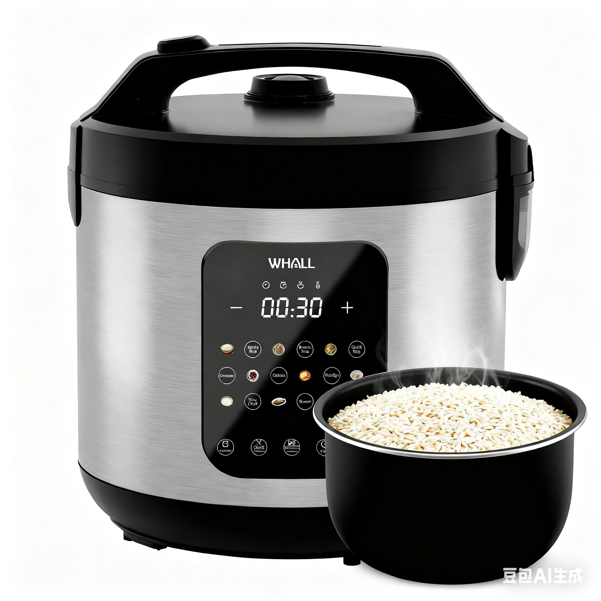 WHALL 10-Cup Uncooked / 20-Cup Rice Cooked Capacity, Multi-Function Steamer, Slow Cooker, Oatmeal Setting, Auto Keep Warm Feature
