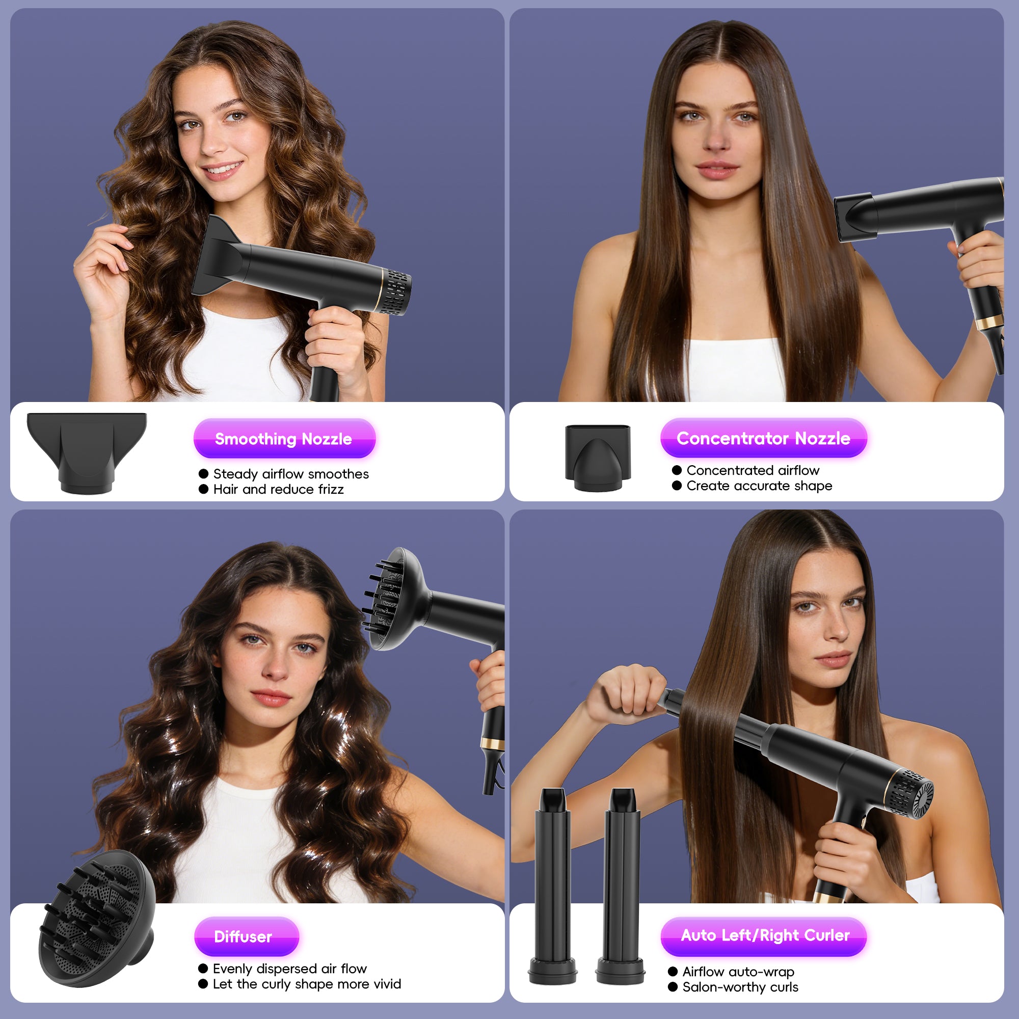 NICEBAY Hair Dryer, High-Speed Brushless Motor Blow Dryer, Small Hair Dryer For Women