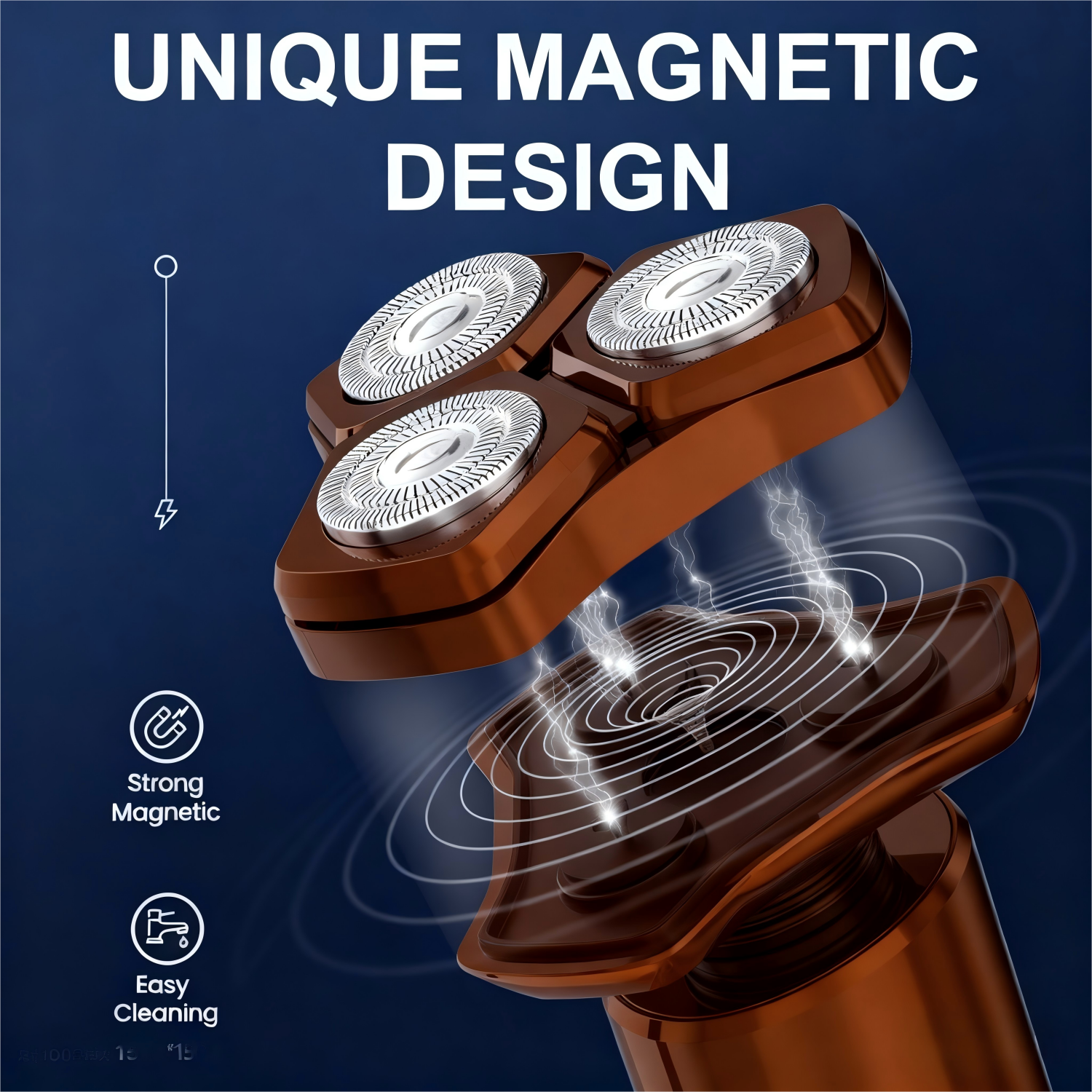 NICEBAY Electric Razor for Men, 10,000RPM High-Speed Motor, 3D Magnetic Floating Blades, IPX8 Waterproof Wet & Dry Shaver