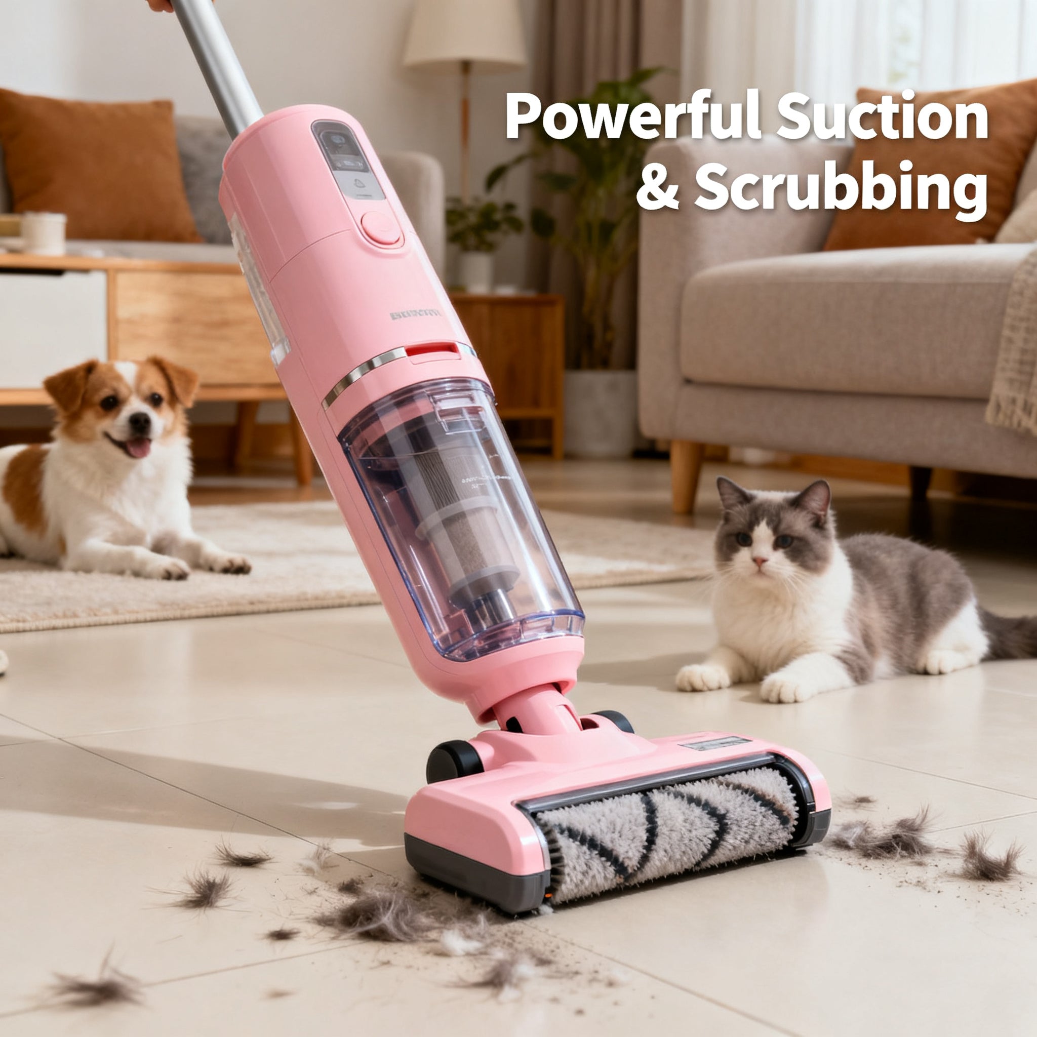 WHALL Wet Dry Vacuum Mop Combo, All-in-One Floor Cleaner with Auto Self-Cleaning, Edge Cleaning, Self-Propelled Design, 35 Mins Runtime – For Hard Floors