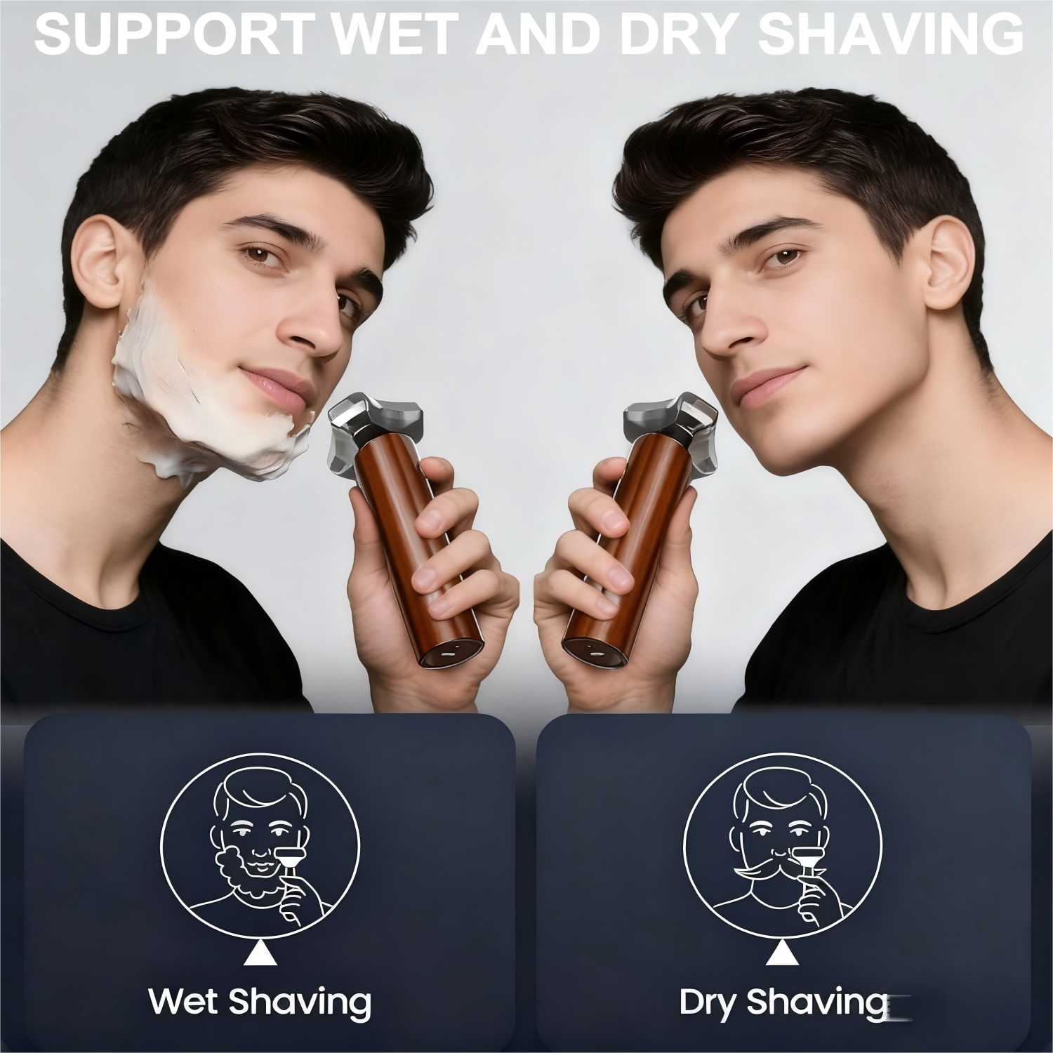 NICEBAY Electric Razor for Men, 10,000RPM High-Speed Motor, 3D Magnetic Floating Blades, IPX8 Waterproof Wet & Dry Shaver