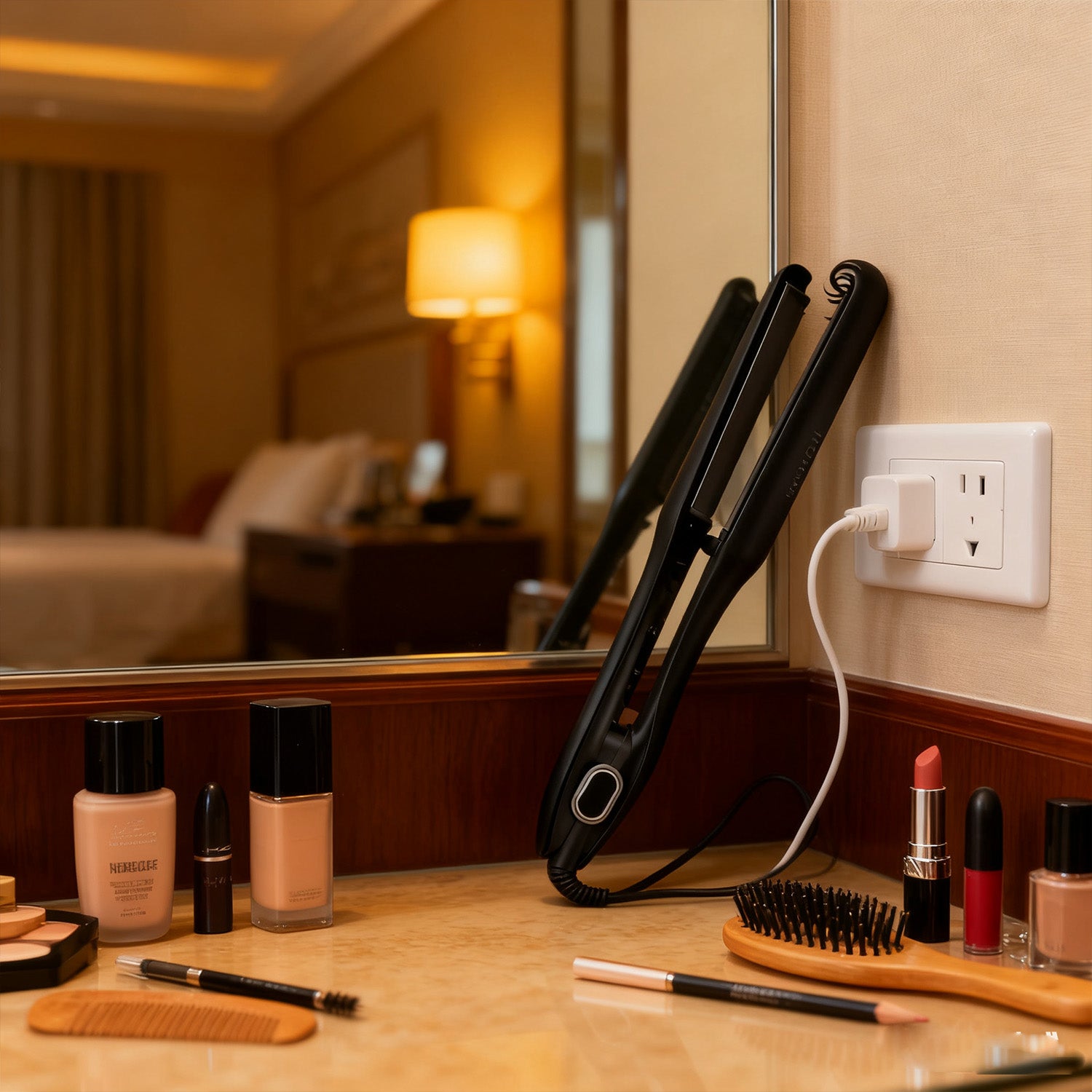 NICEBAY Curling Iron Hair Crimper Waver, Waves Curling Wand 1 inch, Ionic Deep Waver Hair Curler Tool with Ceramic 3 Barrel for Women