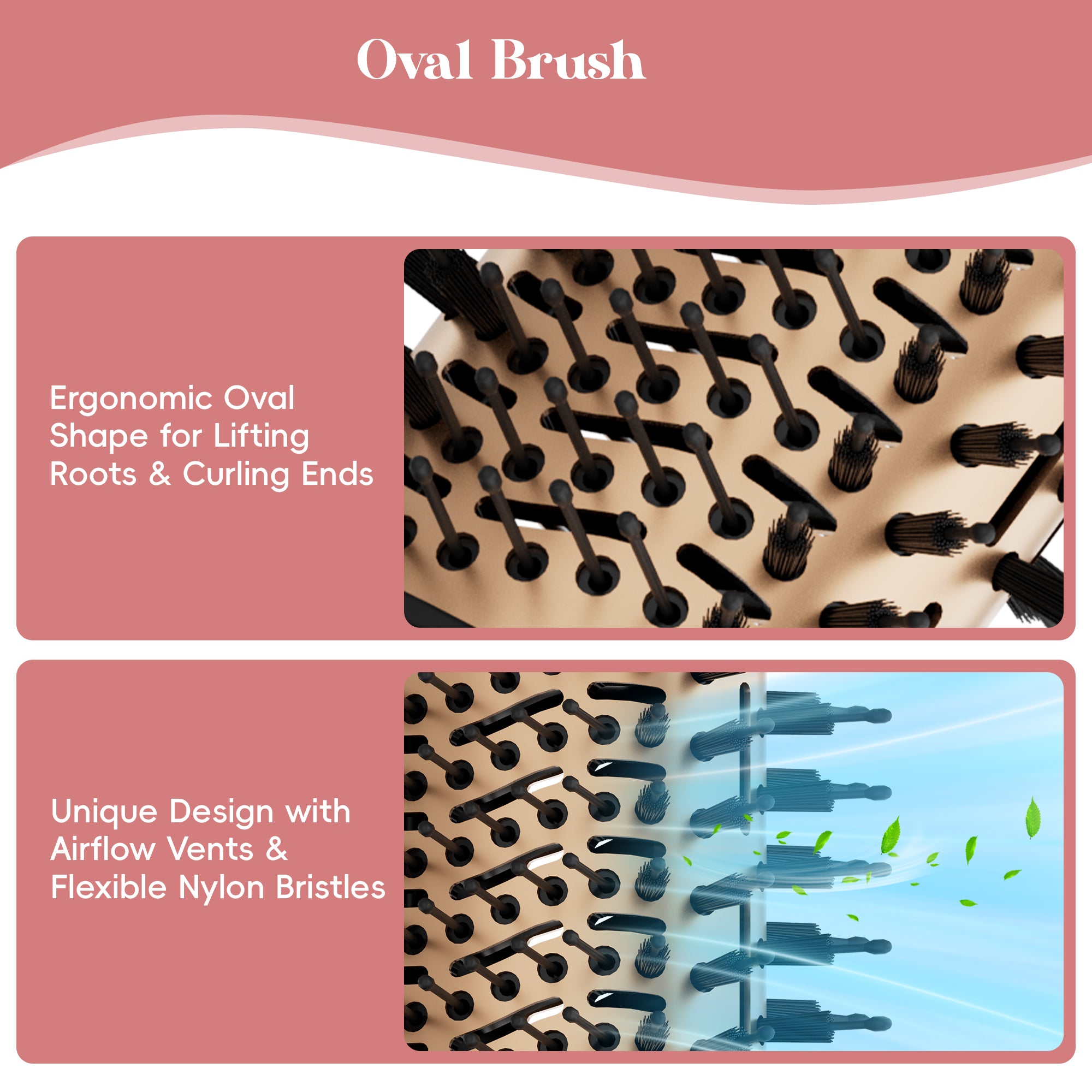 NICEBAY Hair Dryer Brush, Blow Dryer Brush with Display Screen, One Step Hot Air Brush for Hair Drying, Straightening and Volumizing