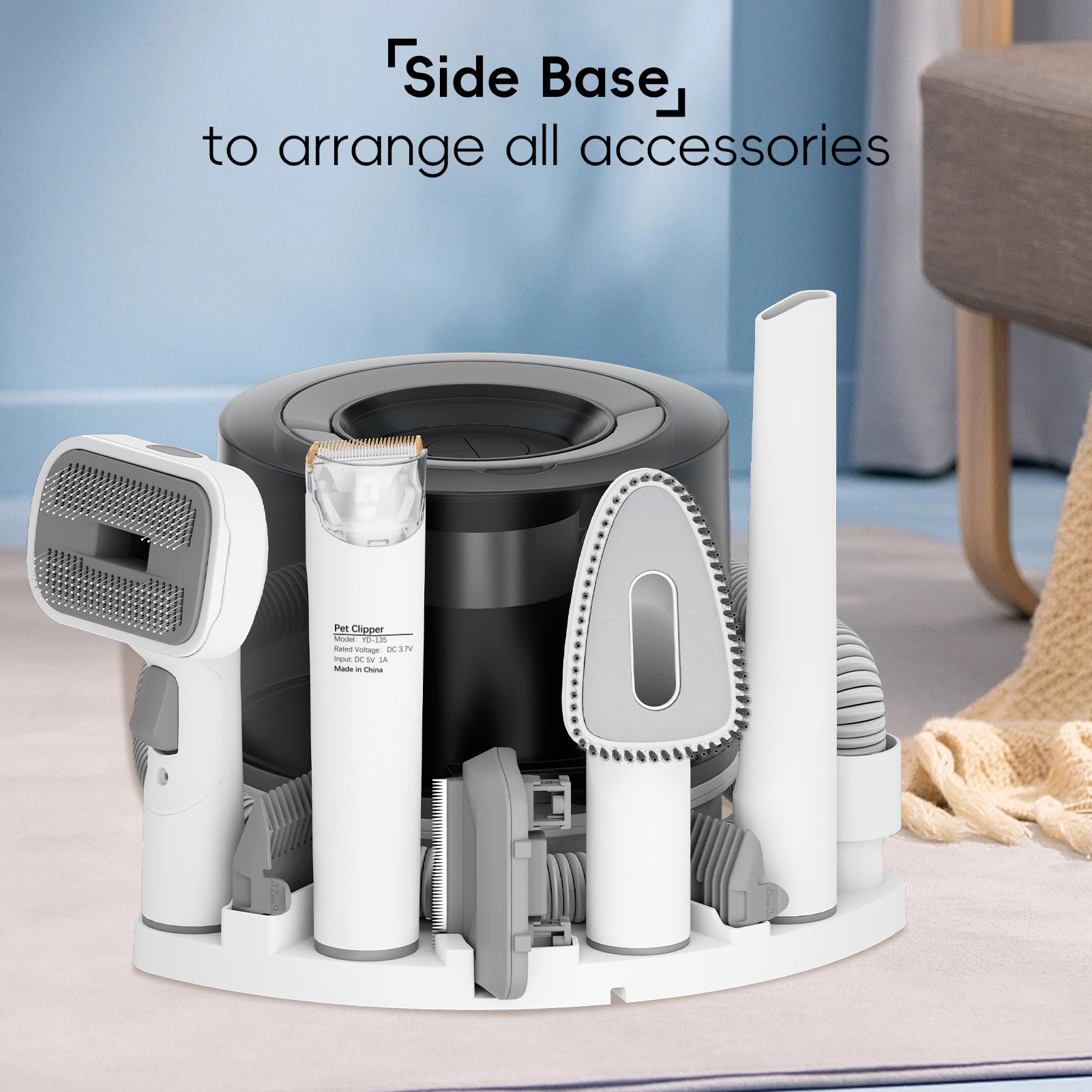 Nicebay Pet Hair Grooming & Cleaner 2-in-1, 5-in-1 Tool with 3 Modes, 3L Dustbin & Low Noise for Effective Pet Hair Care