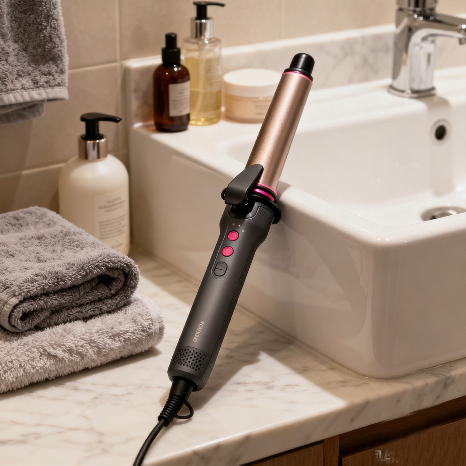 NICEBAY Auto Hair Curler, Automatic Curling Iron with 4 Temperature & 3 Timer, Automatic Shut-Off