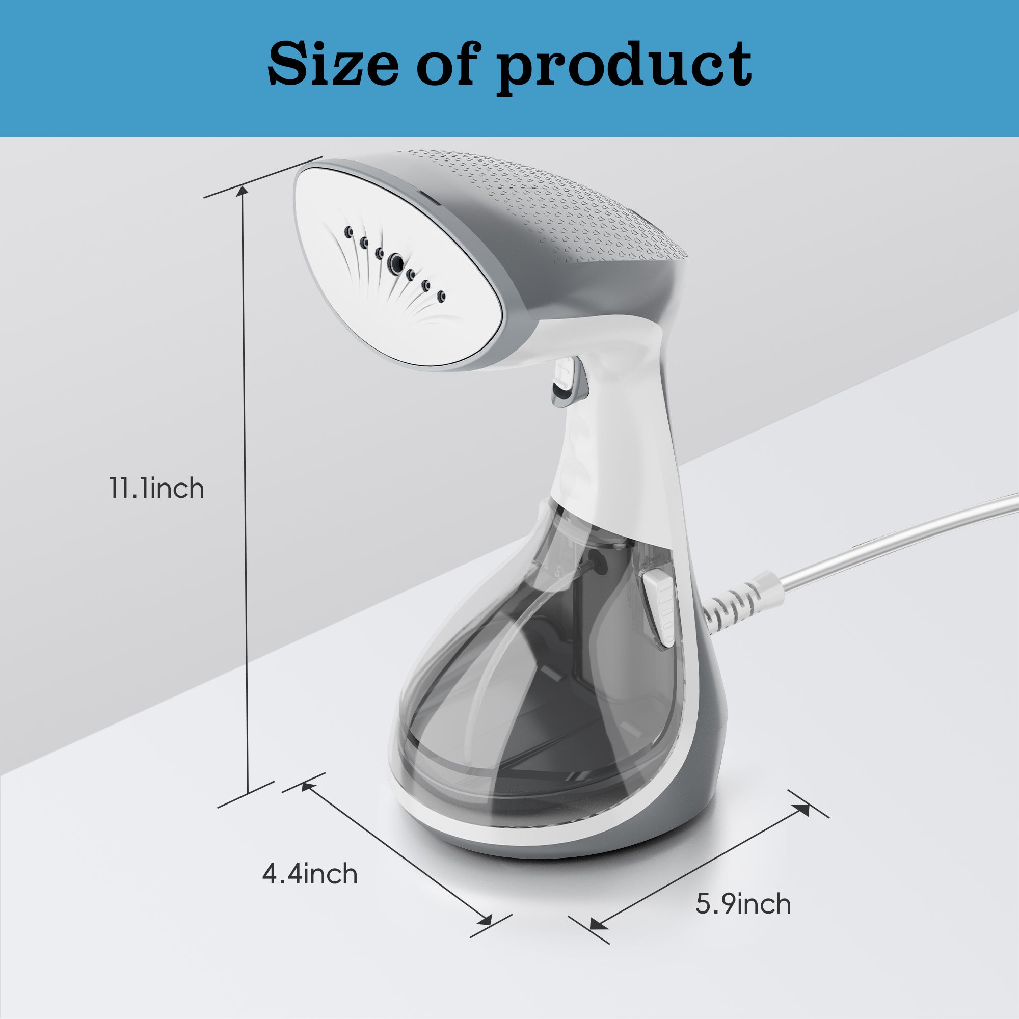 WHALL 1200W Handheld Steam/Dry Iron, Fast Heating Wrinkle Remover, Portable with Brush for Clothes & Travel Use