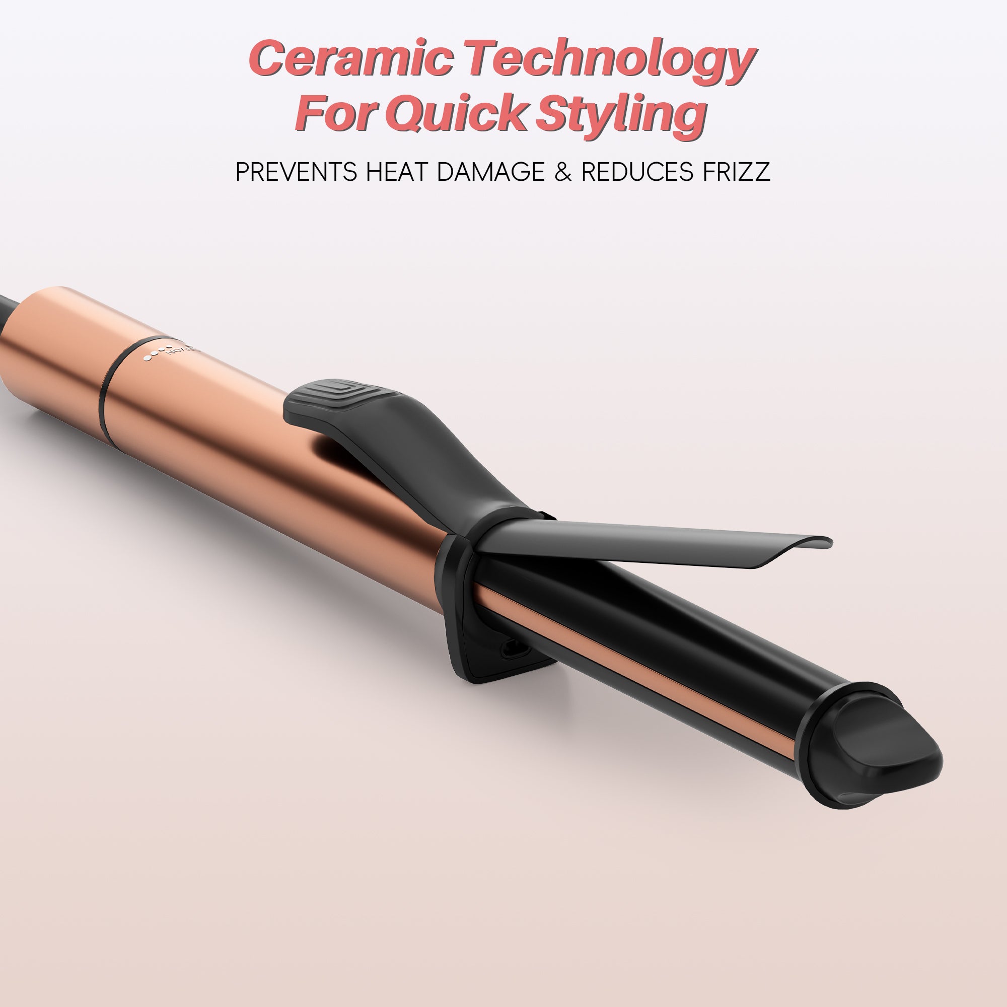 NICEBAY 1 Inch Ceramic Curling Iron Wand, 6 Temp Settings Up to 430F, Professional Curler for All Hair Types