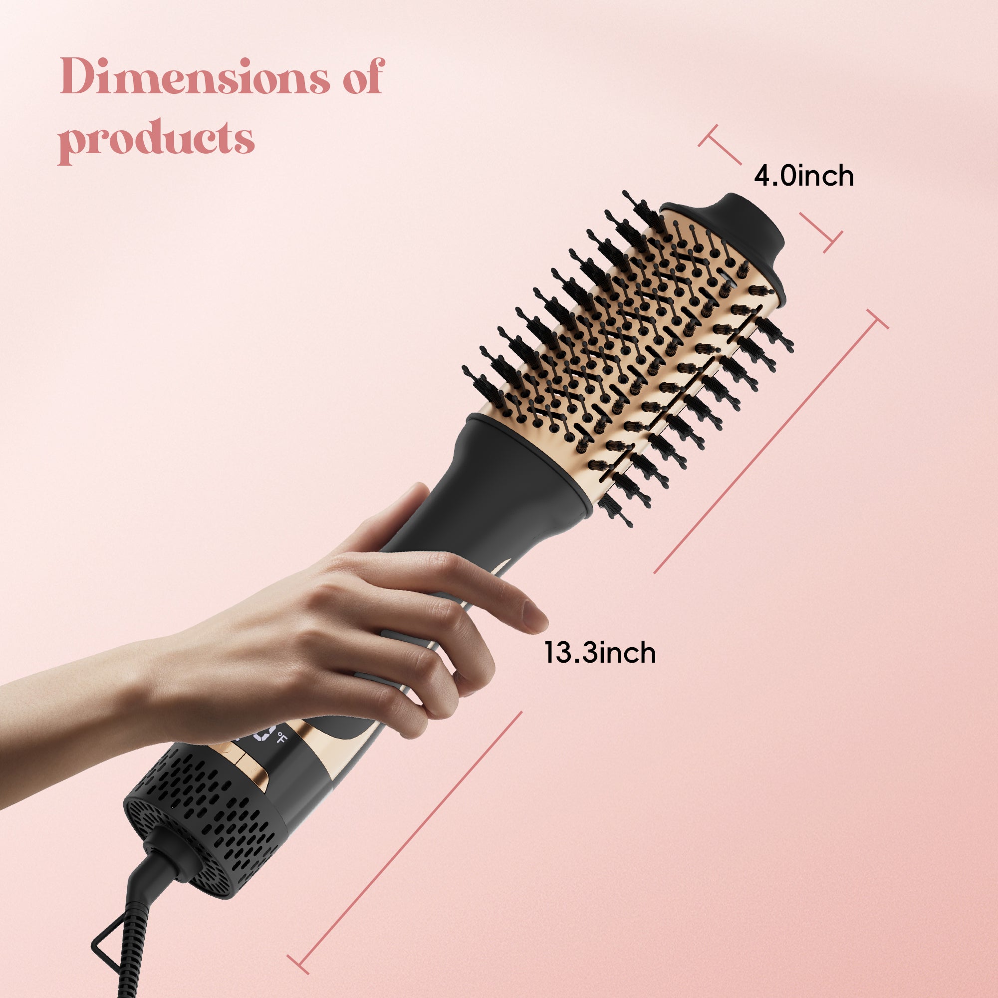 NICEBAY Hair Dryer Brush, Blow Dryer Brush with Display Screen, One Step Hot Air Brush for Hair Drying, Straightening and Volumizing