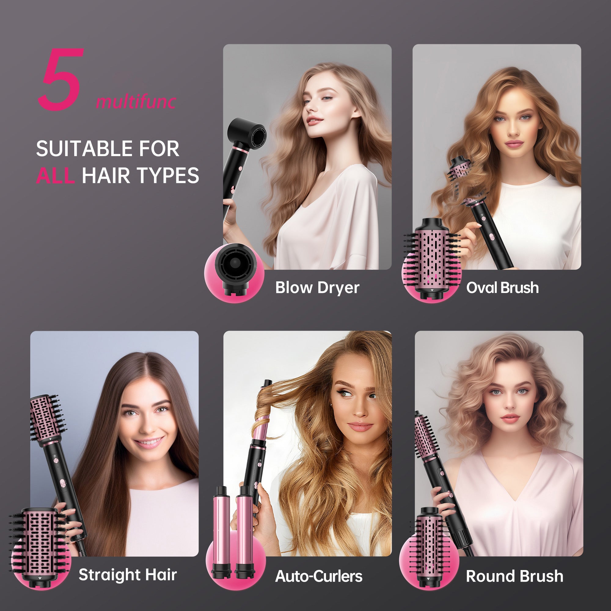 NICEBAY Hair Dryer Brush, Blow Dryer Brush with 110000RPM Brushless Motor, Fast Drying Curling Volumizing Straightening Styling