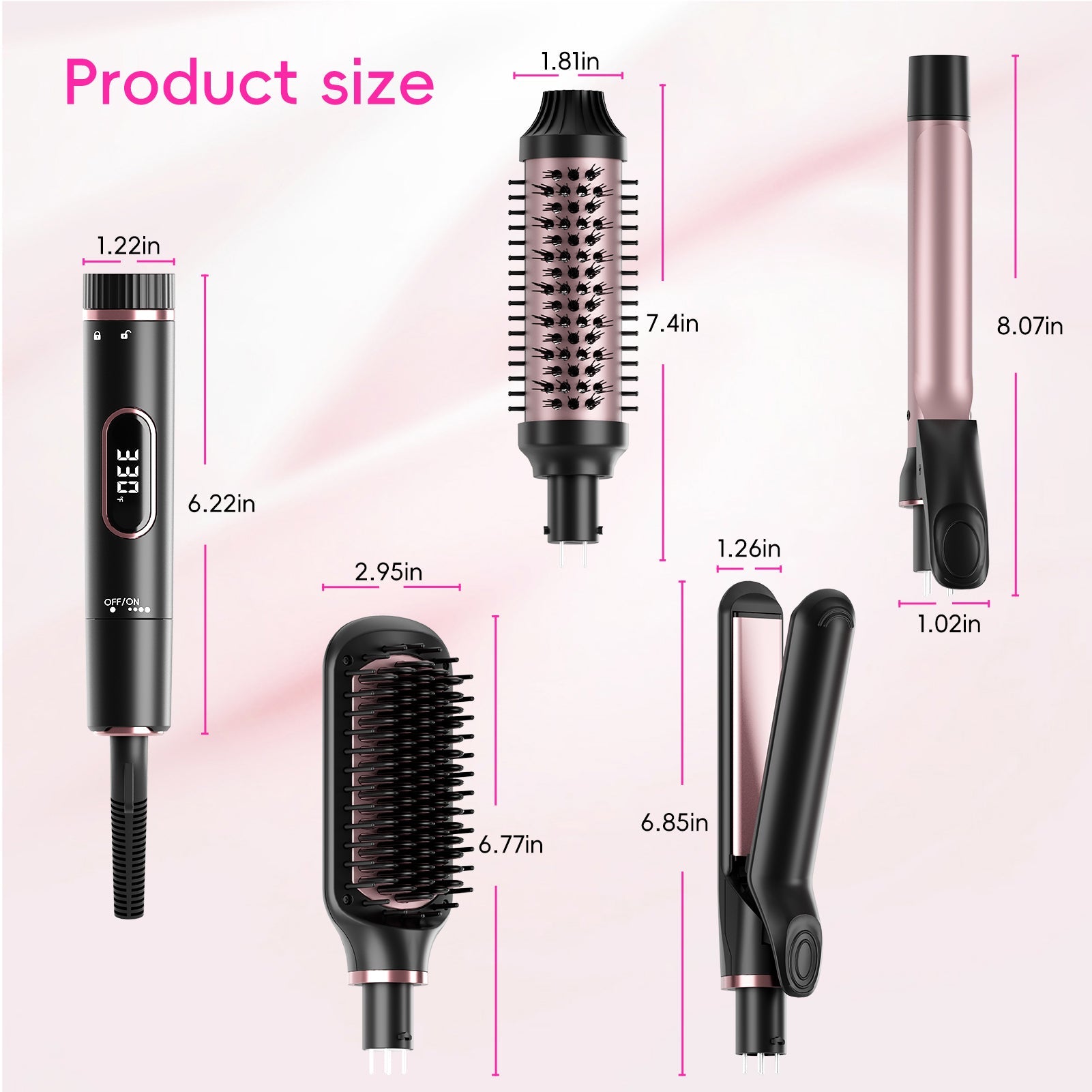 Nicebay Curling Iron, Professional Interchangeable Ceramic Curling Wands