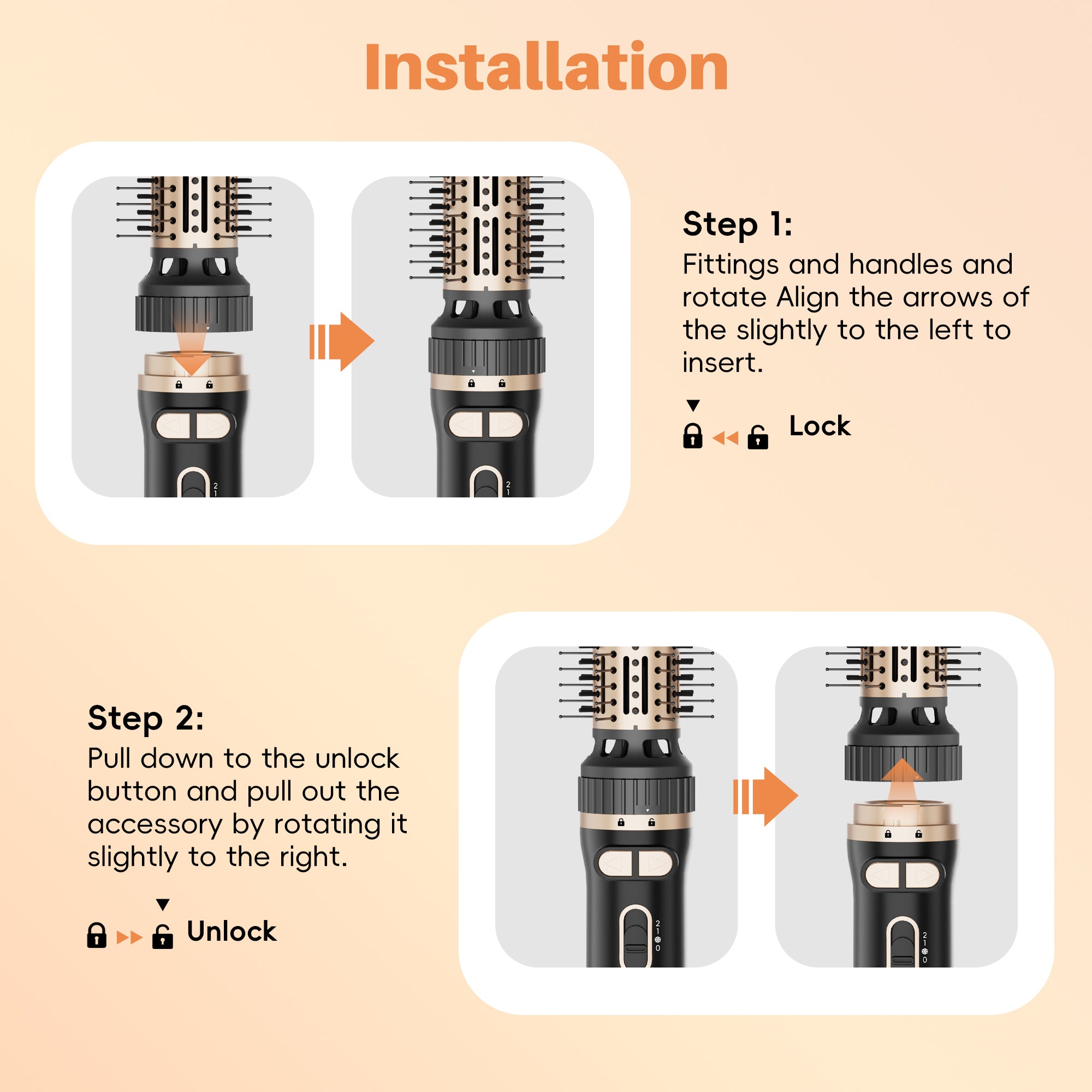 SKIMI Rotating Hair Dryer Brush, Auto Rotating Blow Dryer Brush Spinning, Negative Ionic Brush Blow Dryer, Round Brush Blow Dryer Volumize Curling