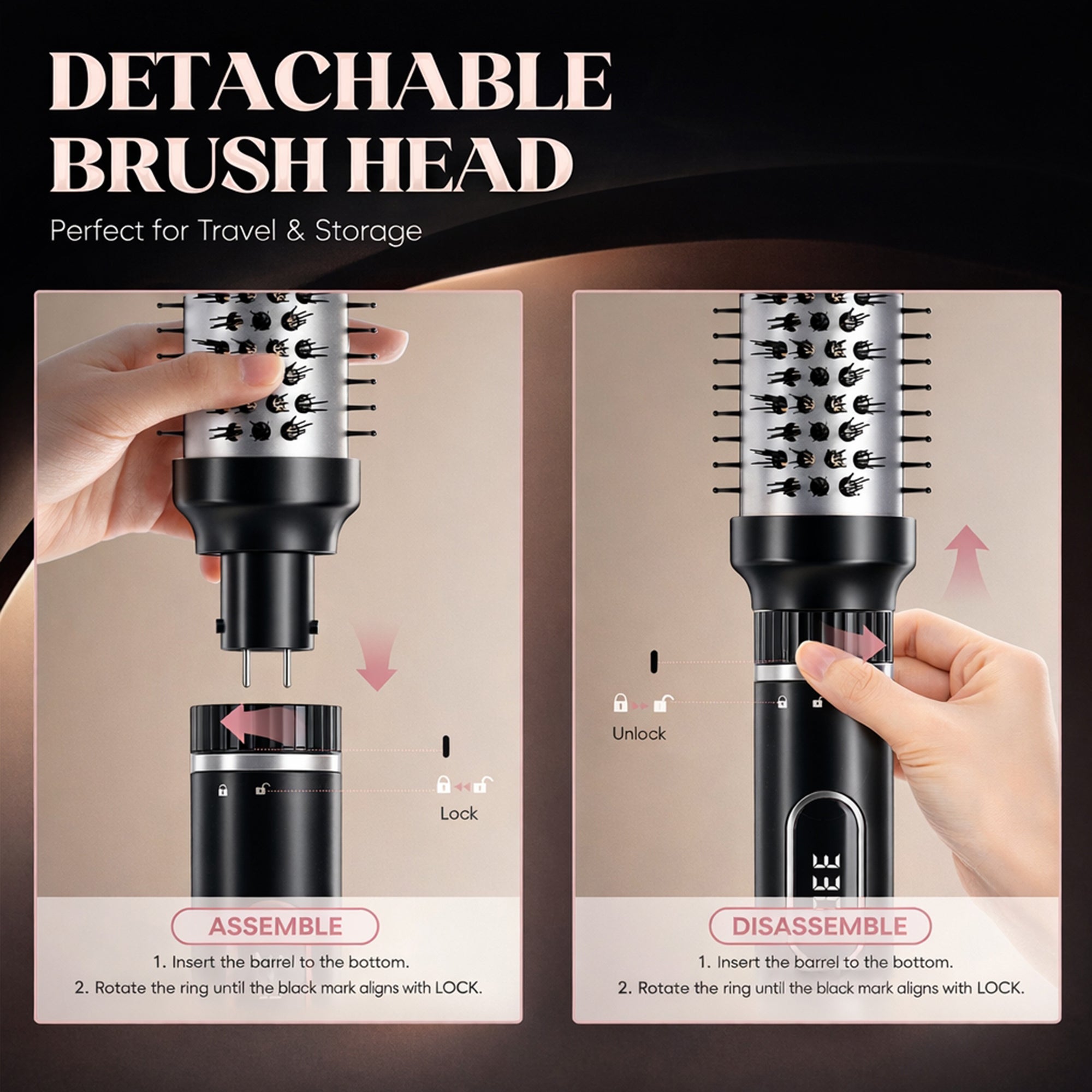 NICEBAY by SKIMI Thermal Brush, Curling Iron, Professional Instant Heat Up Hair Curling Wand Set, Flat Iron, Hair Tools, Hair Straightener