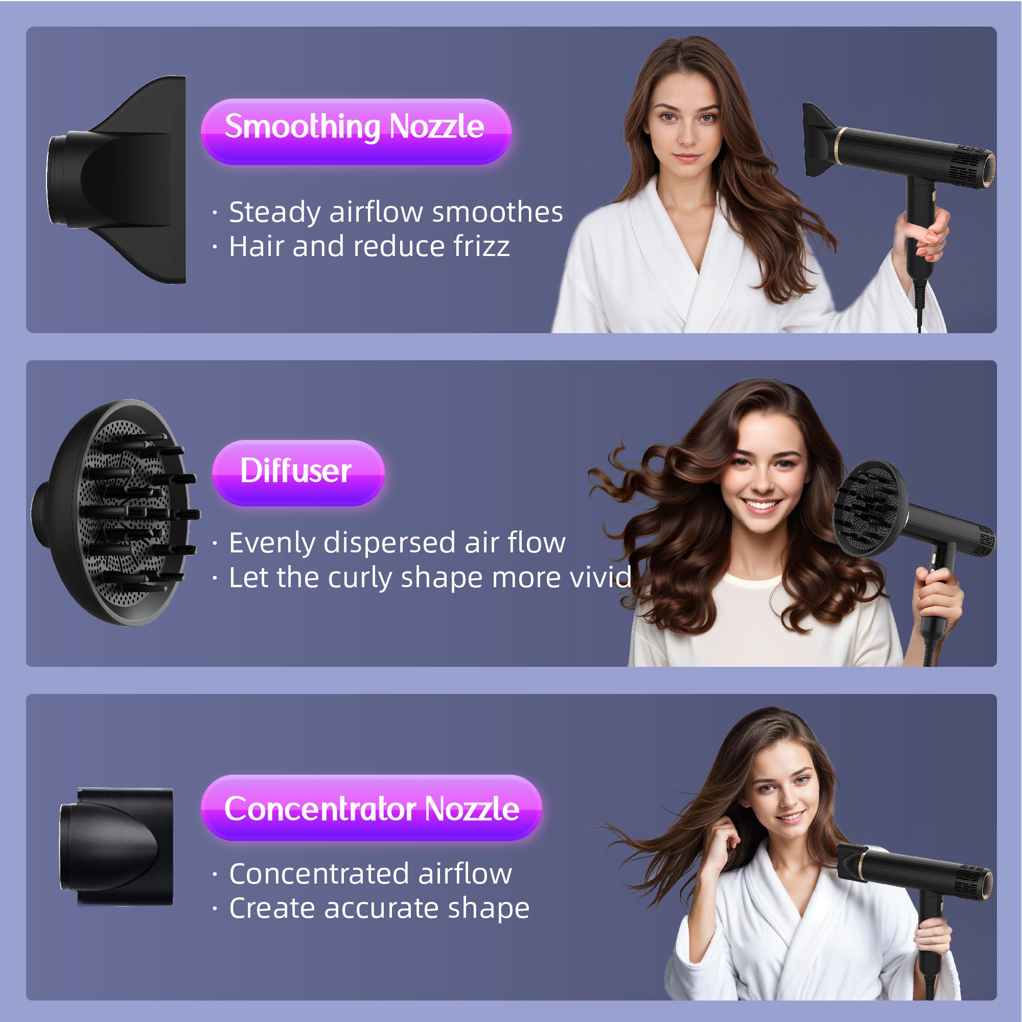 SKIMI Ionic Hair Dryer, High Speed 110000RPM Blow Dryer, Hair Blow Dryer with Diffuser for Women