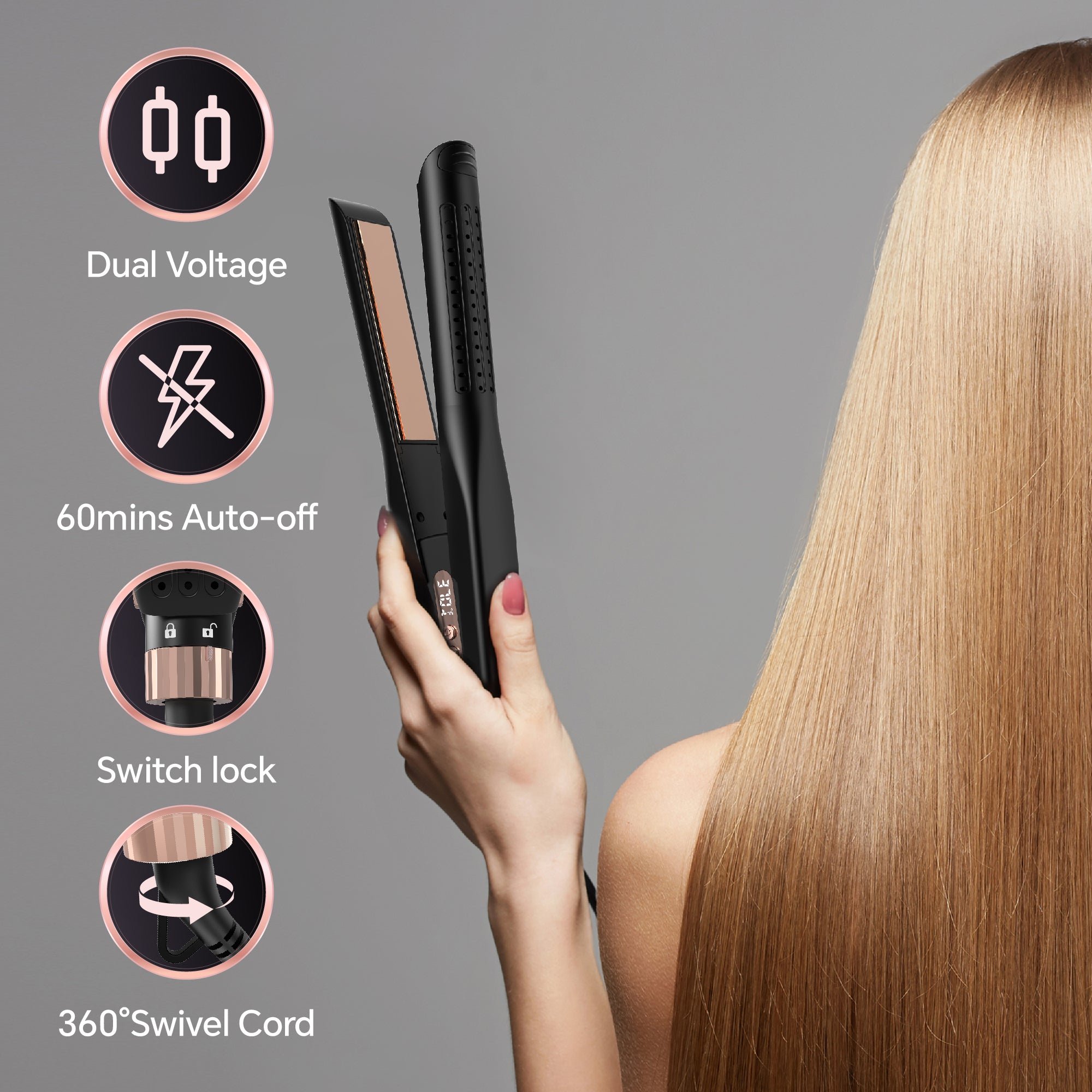 Nicebay Airflow Styling, Hair Straightener, 1 inch Hair Straightener Iron, Flat Iron
