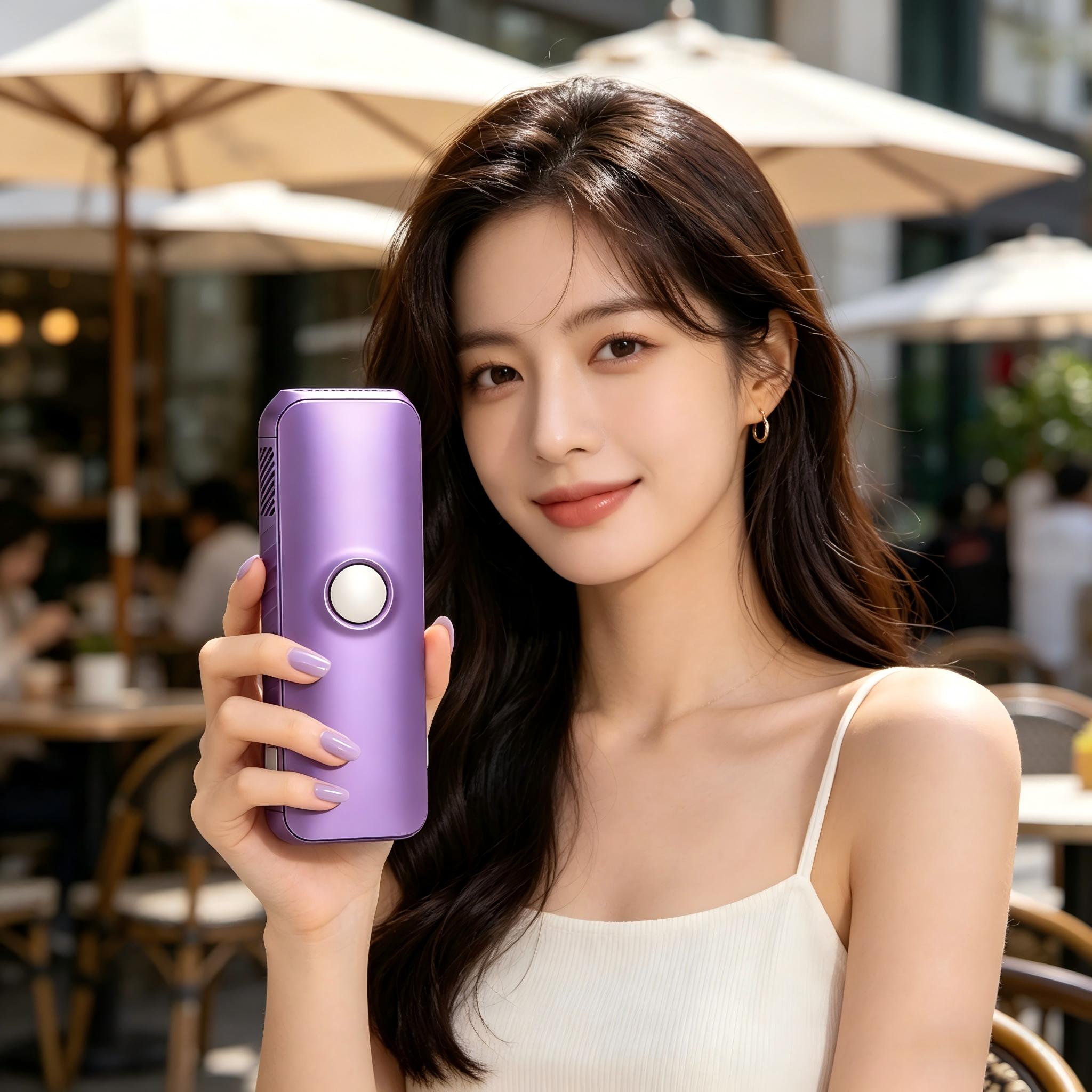 NICEBAY Ice-Cooling IPL Hair Removal Device for Men and Women, Safe Long-Lasting at Home for Face Back Leg Arm Bikini Line
