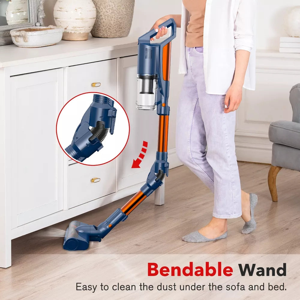 WHALL Cordless Vacuum Cleaner, 25Kpa Stick Cordless Vacuum 280W Brushless Motor, lightweight Vacuum Lightweight for Home, Hardwood Vacuum Rechargeable