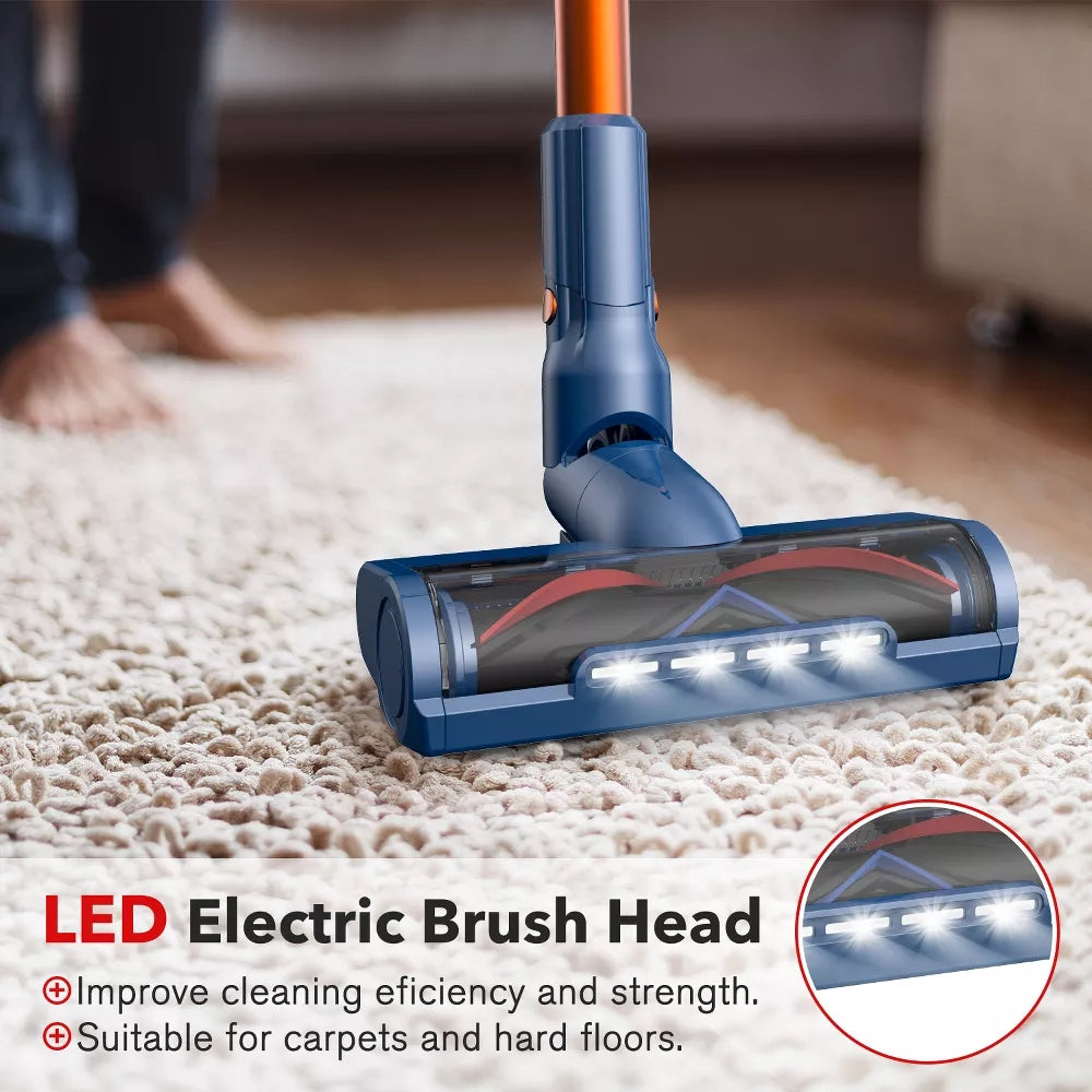 WHALL Cordless Vacuum Cleaner, 25Kpa Stick Cordless Vacuum 280W Brushless Motor, lightweight Vacuum Lightweight for Home, Hardwood Vacuum Rechargeable