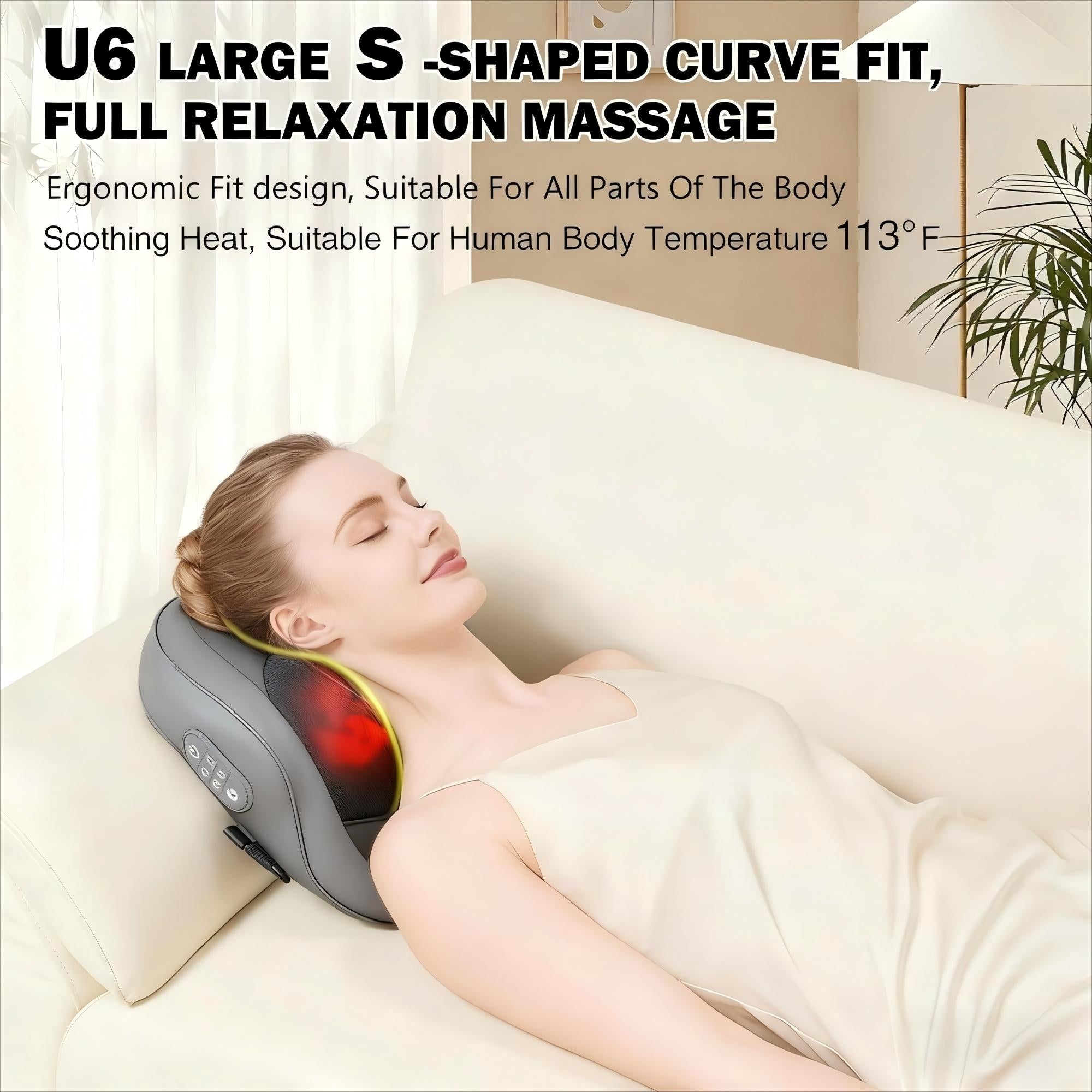 WHALL Neck and Shoulder Massager with Heat 4D Shiatsu Deep Kneading, Graphene Heating, Portable Back