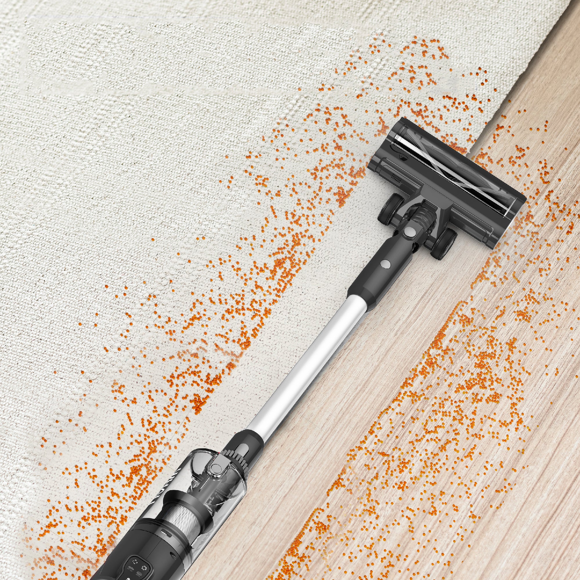 WHALL Cordless Stick Vacuum Cleaner, Strong Suction & Rechargeable, 45min Runtime for Home, Carpet & Floor Cleaning