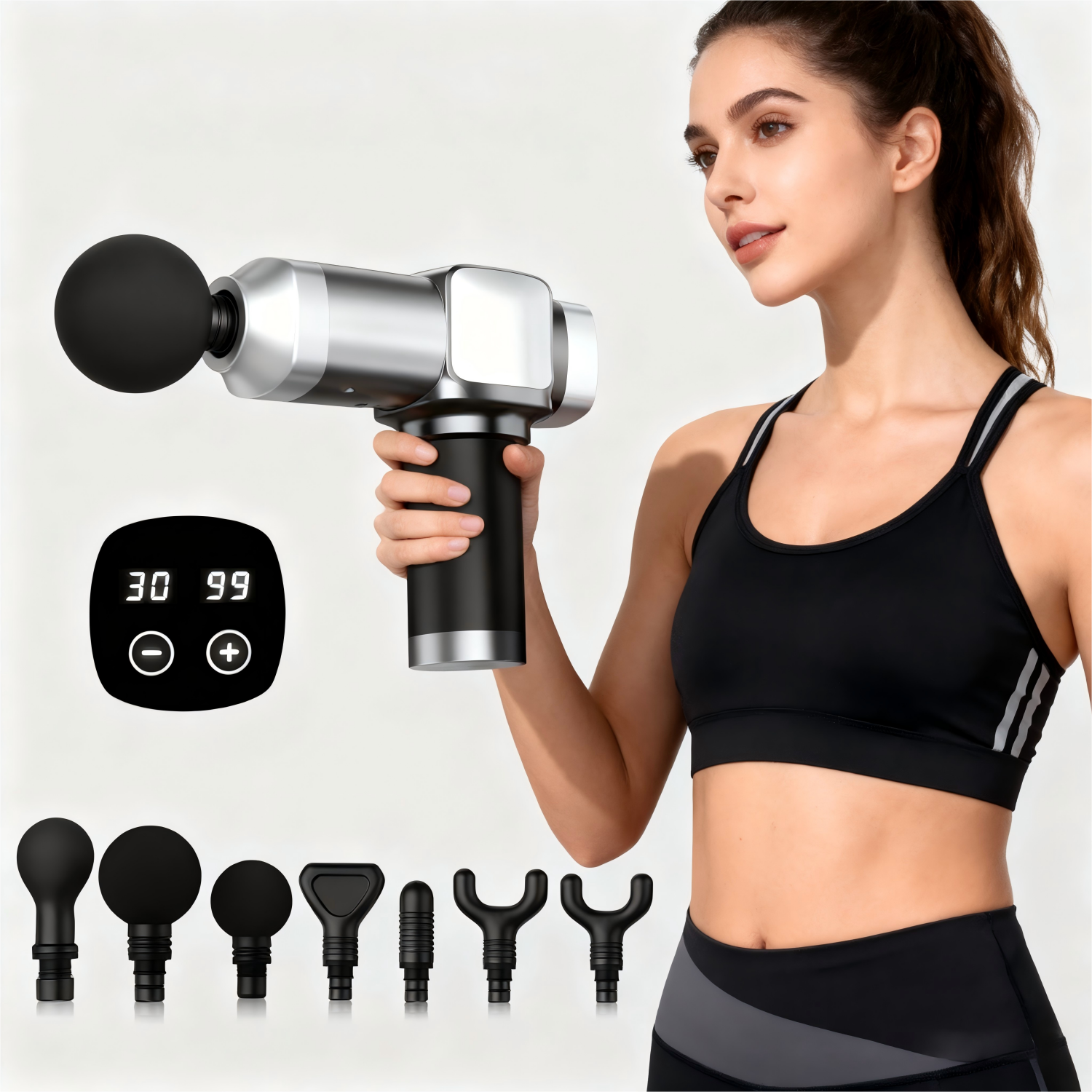 WHALL Deep Tissue Massage Gun, Portable Percussion Electric Muscle Massager for Pain Relief, Handheld Massager