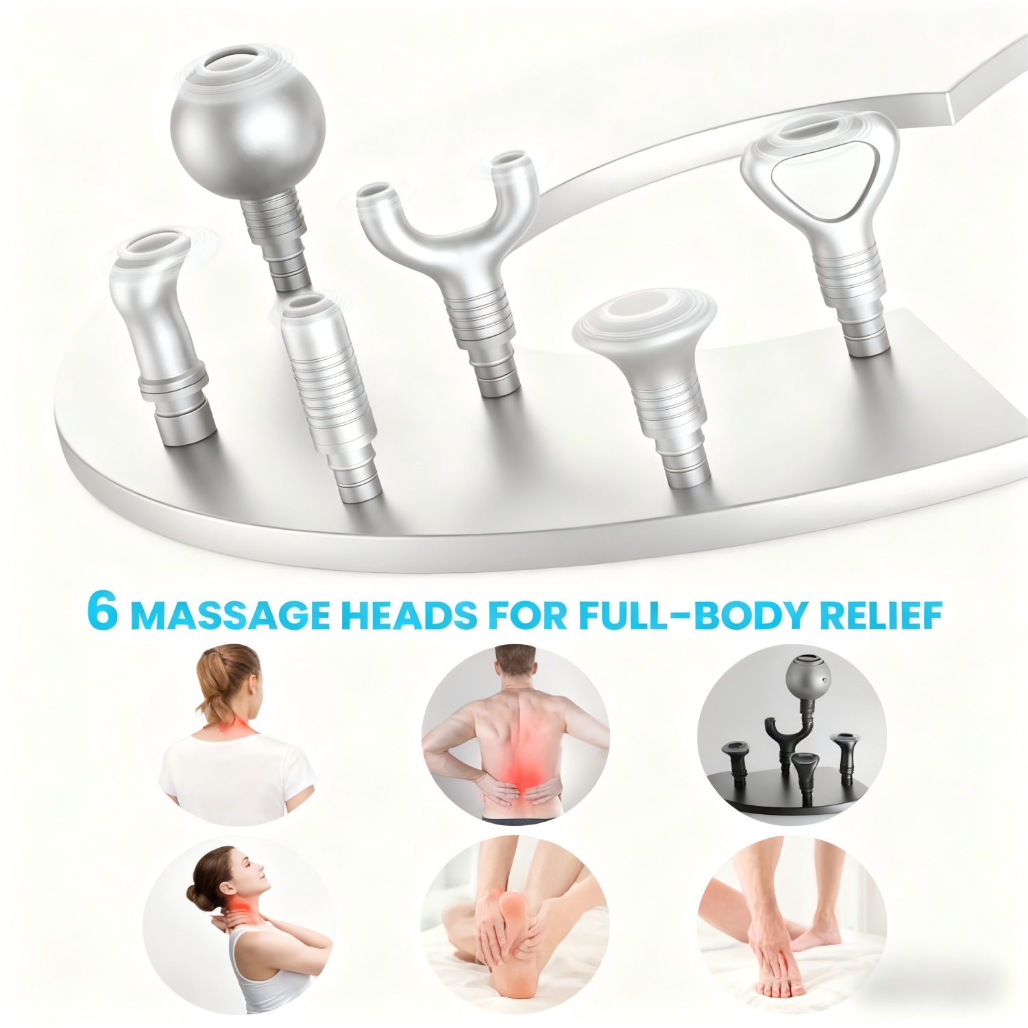 WHALL Deep Tissue Massage Gun, Portable Percussion Electric Muscle Massager for Pain Relief, Handheld Massager