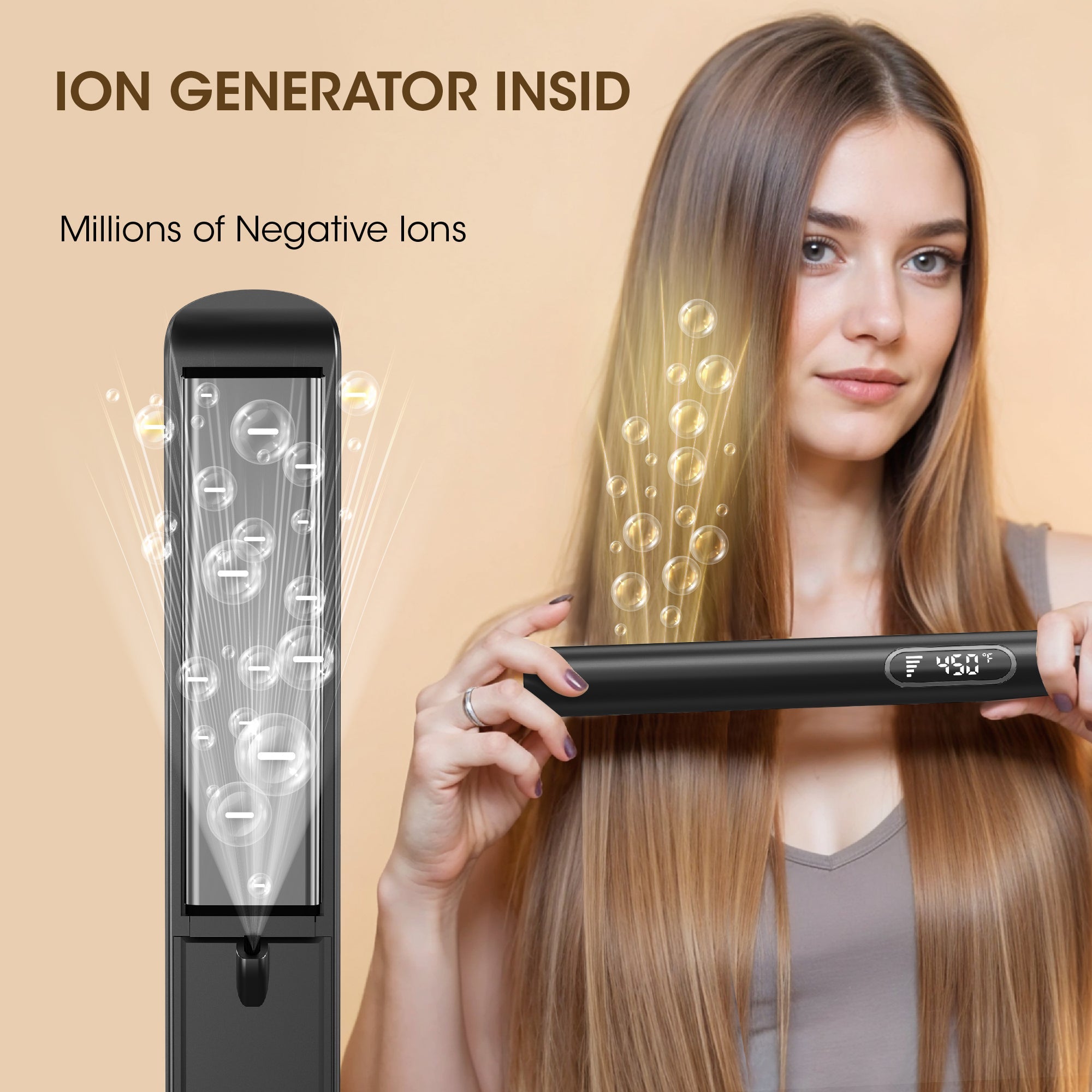 NICEBAY Hair Straightener Flat Iron, Hair Straightening, Curling-5 Temp, Fast Heating