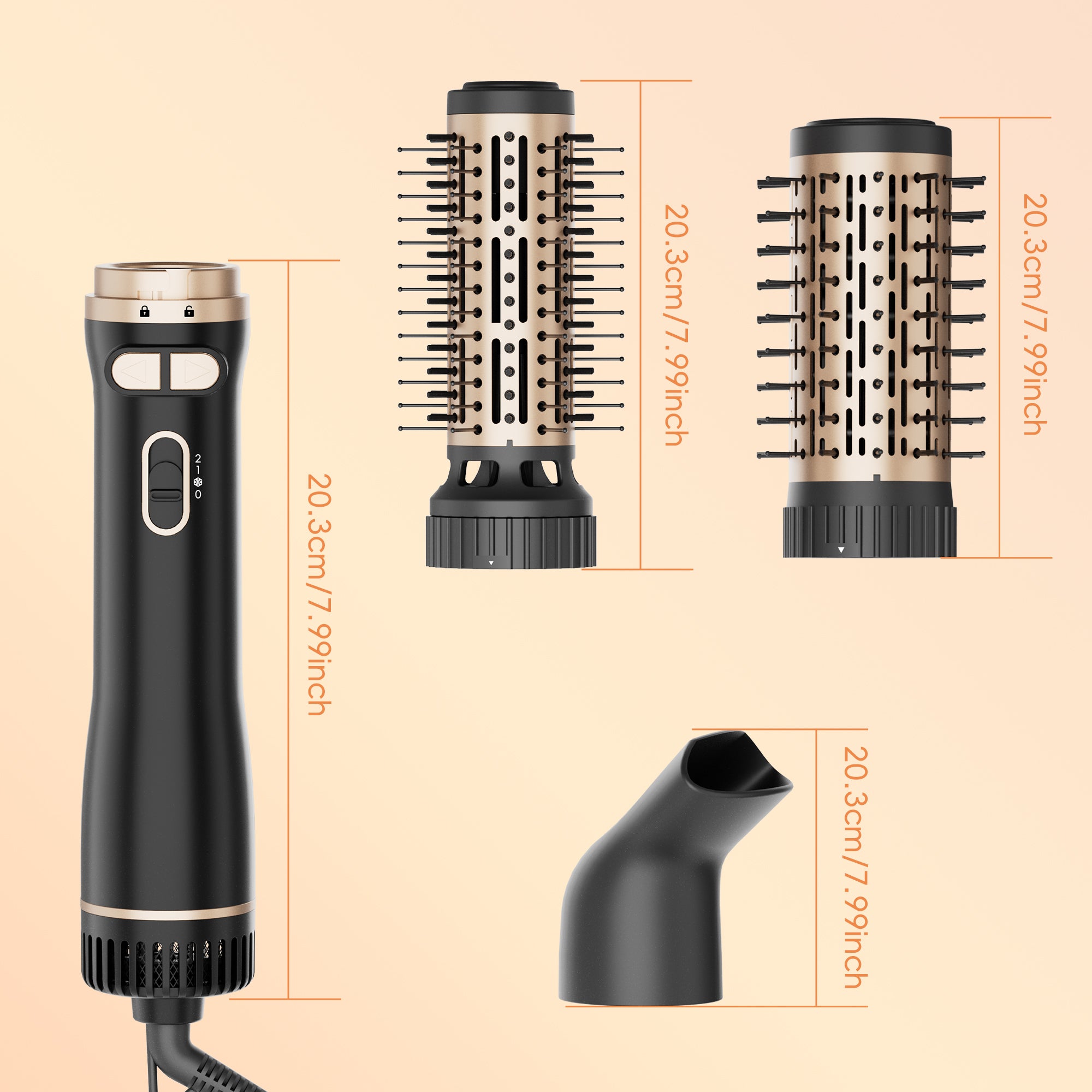 SKIMI Rotating Hair Dryer Brush, Auto Rotating Blow Dryer Brush Spinning, Negative Ionic Brush Blow Dryer, Round Brush Blow Dryer Volumize Curling