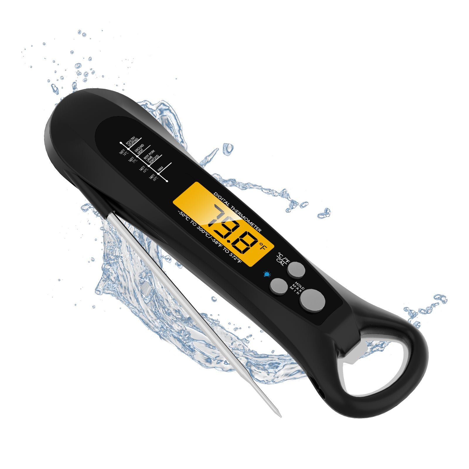 Meat Thermometer, Waterproof & Ultra-Fast Instant Read Food Thermometer