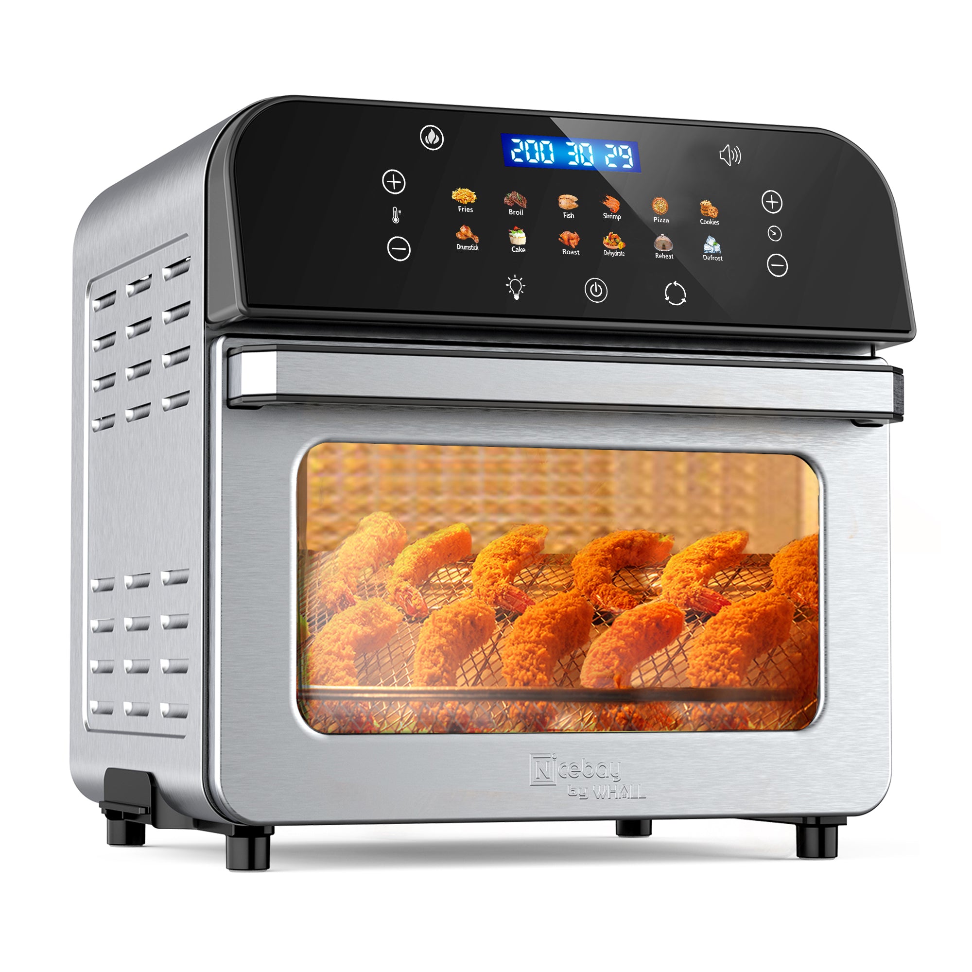 Whall 12L Touchscreen Air Fryer Toaster Oven, 12 Pre-set Menus, Less Oil 85%