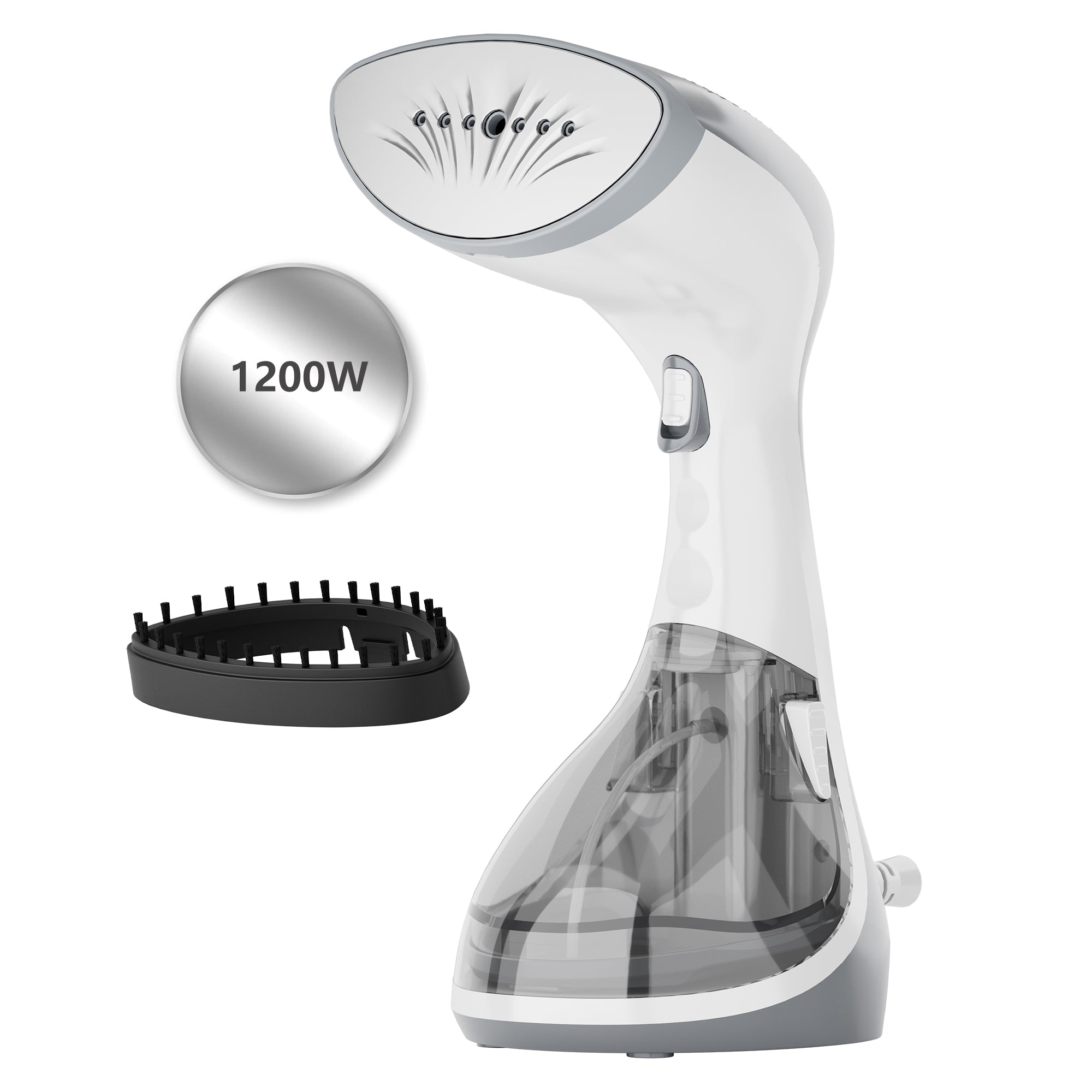 WHALL Handheld Steamer, Steam/Dry Iron 2-in-1, 1200W Fast Heat Wrinkle Remover, Portable with Brush for Clothes/Travel