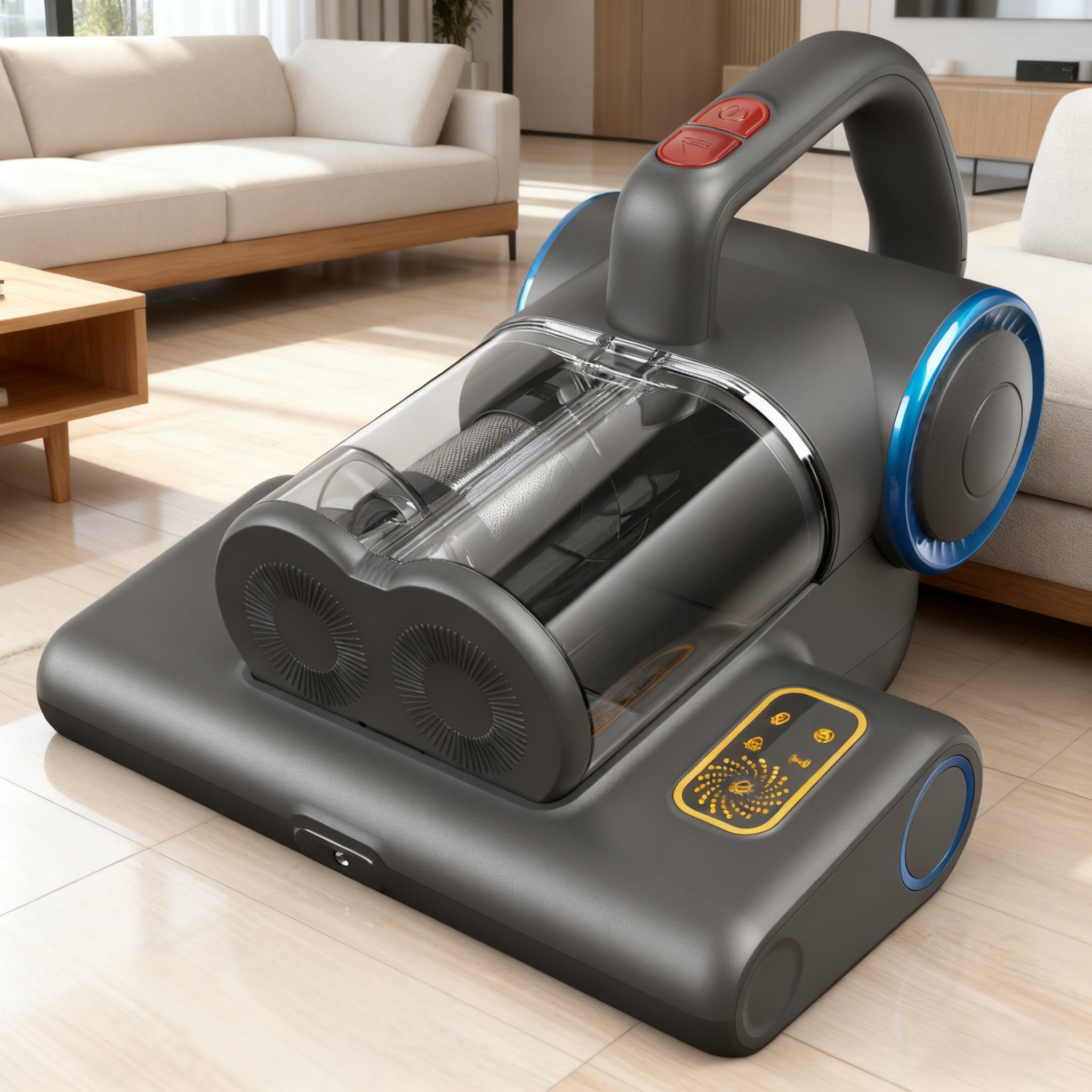 WHALL 500W Corded Bed Vacuum, Powerful 16Kpa with 253.7nm UV-C Lamp, 140°F Heat & HEPA, Ultrasonic Handheld for Bed/Sofa/Crib