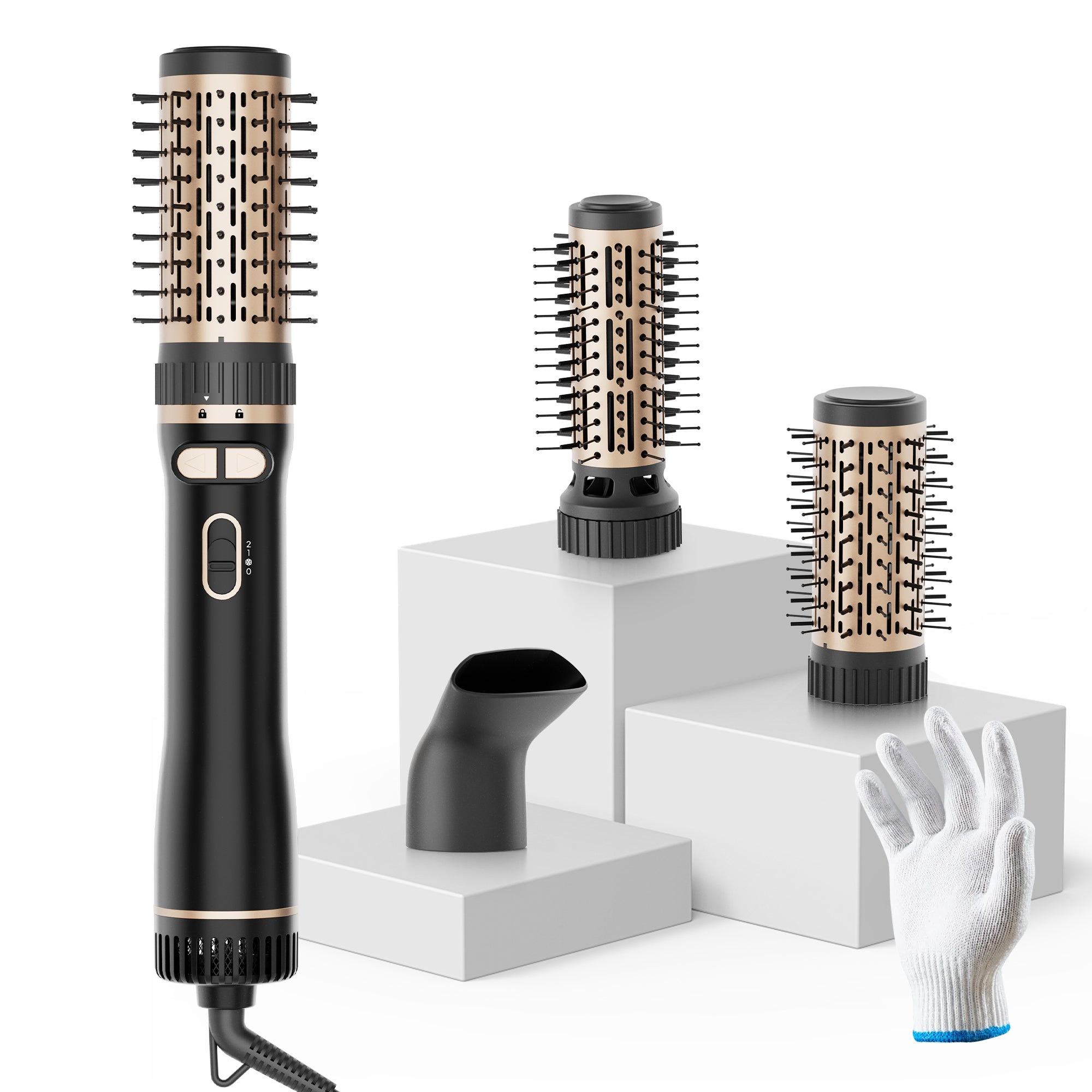 SKIMI Rotating Hair Dryer Brush, Auto Rotating Blow Dryer Brush Spinning, Negative Ionic Brush Blow Dryer, Round Brush Blow Dryer Volumize Curling