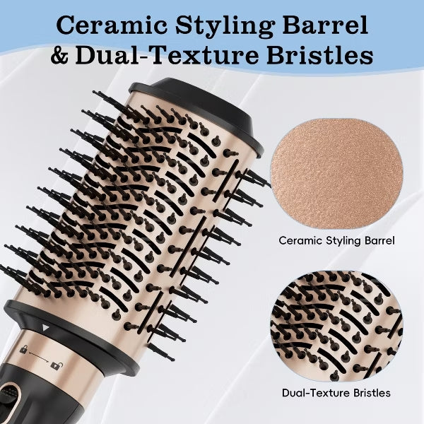 NICEBAY Hot Air Brush, Blow Dryer Brush Tool Set  – Round & Oval Barrel for Straightening, Curling, Drying, Adjustable Temperature, Volumizer