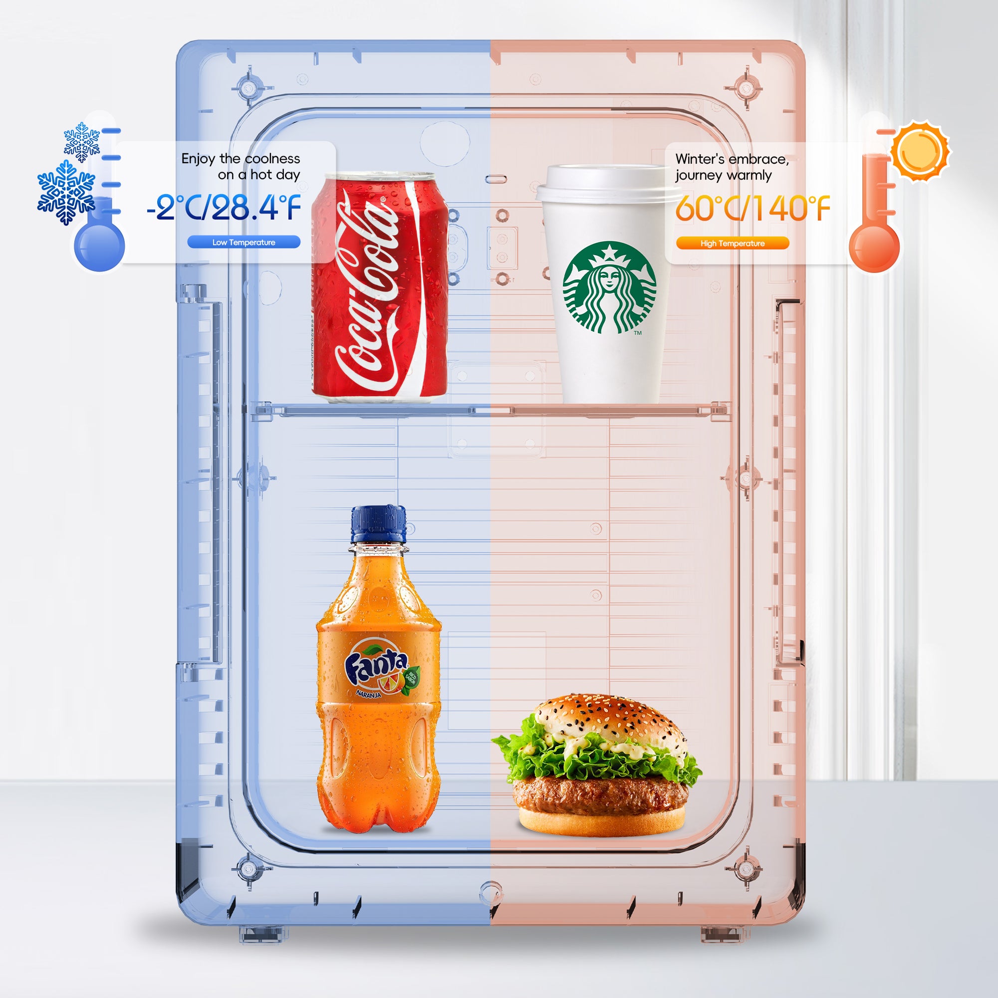 12L Mini Fridge Cooler & Warmer, Dual Power Portable Electric Refrigerator for Bedroom, Car, Skincare, Camping