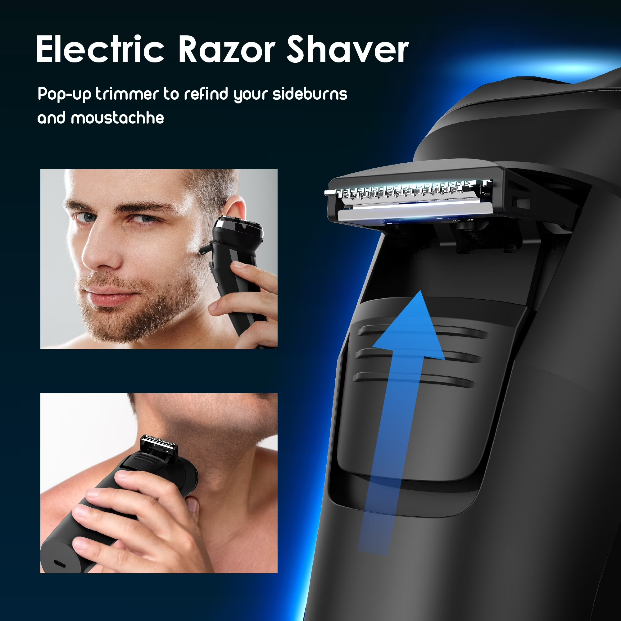 NICEBAY Electric Razor, Electric Shavers for Men, Wet/Dry Shaver LED Display/Travel Lock/Type C/Ipx7