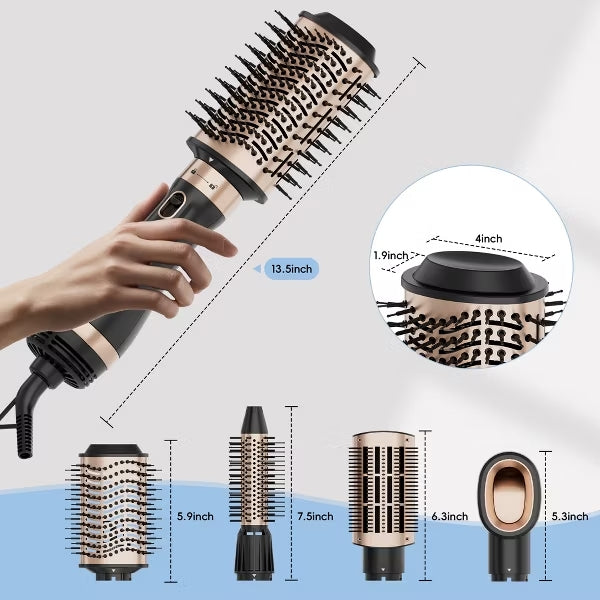 NICEBAY Hot Air Brush, Blow Dryer Brush Tool Set  – Round & Oval Barrel for Straightening, Curling, Drying, Adjustable Temperature, Volumizer