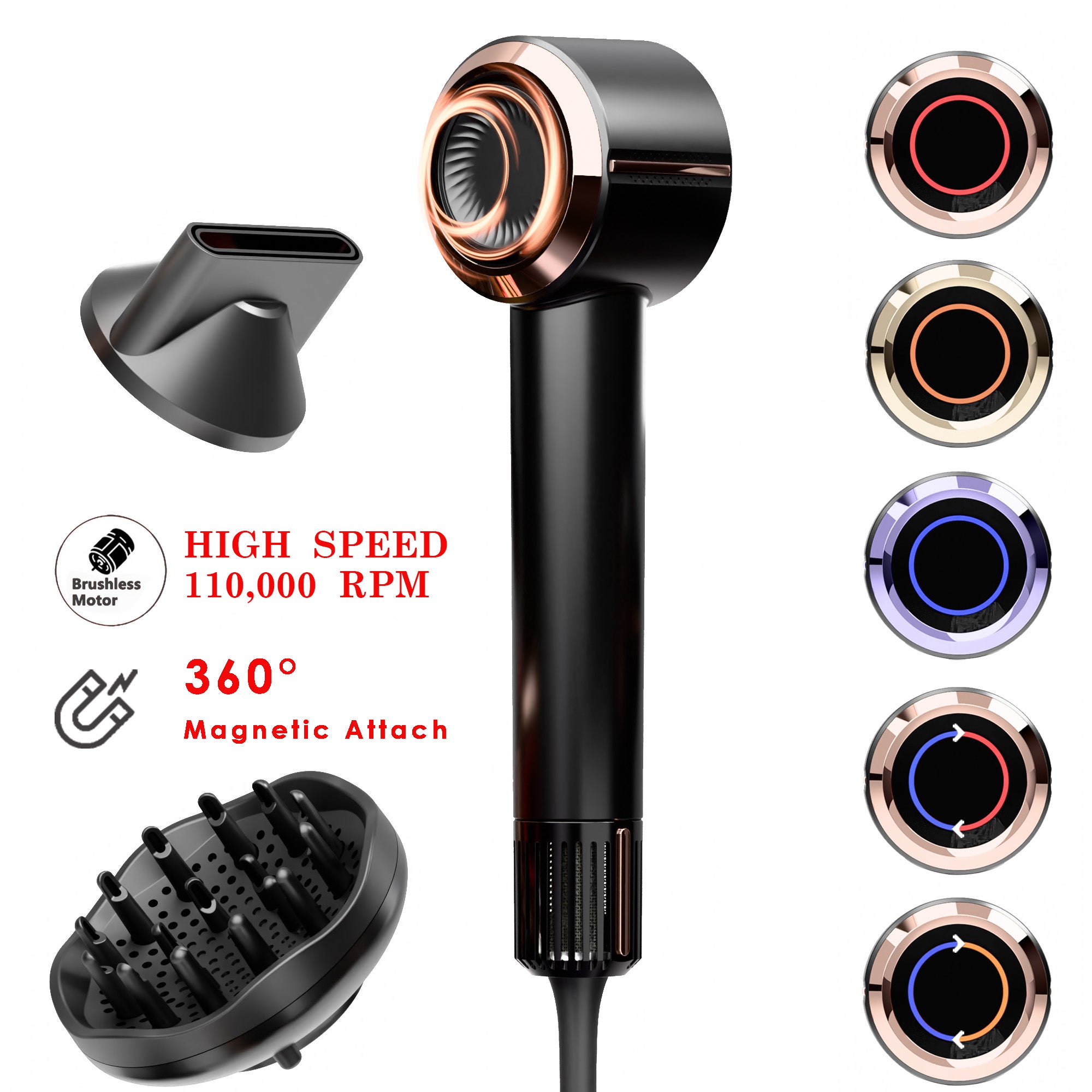 NICEBAY Hair Dryer Ionic,Blow Dryer for Frizz Control, Shine, Soft Hair Professional Salon-Quality