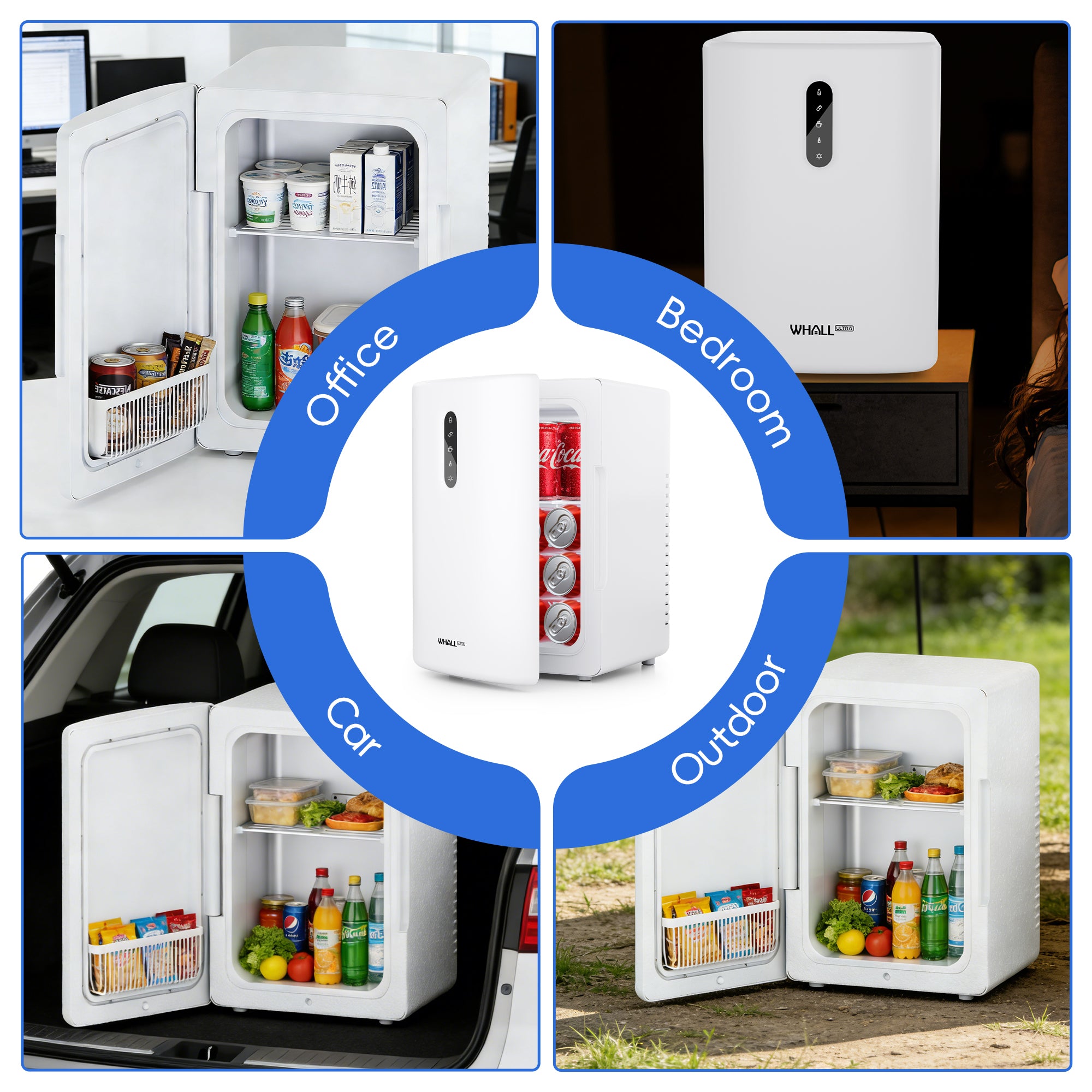 12L Mini Fridge Cooler & Warmer, Dual Power Portable Electric Refrigerator for Bedroom, Car, Skincare, Camping