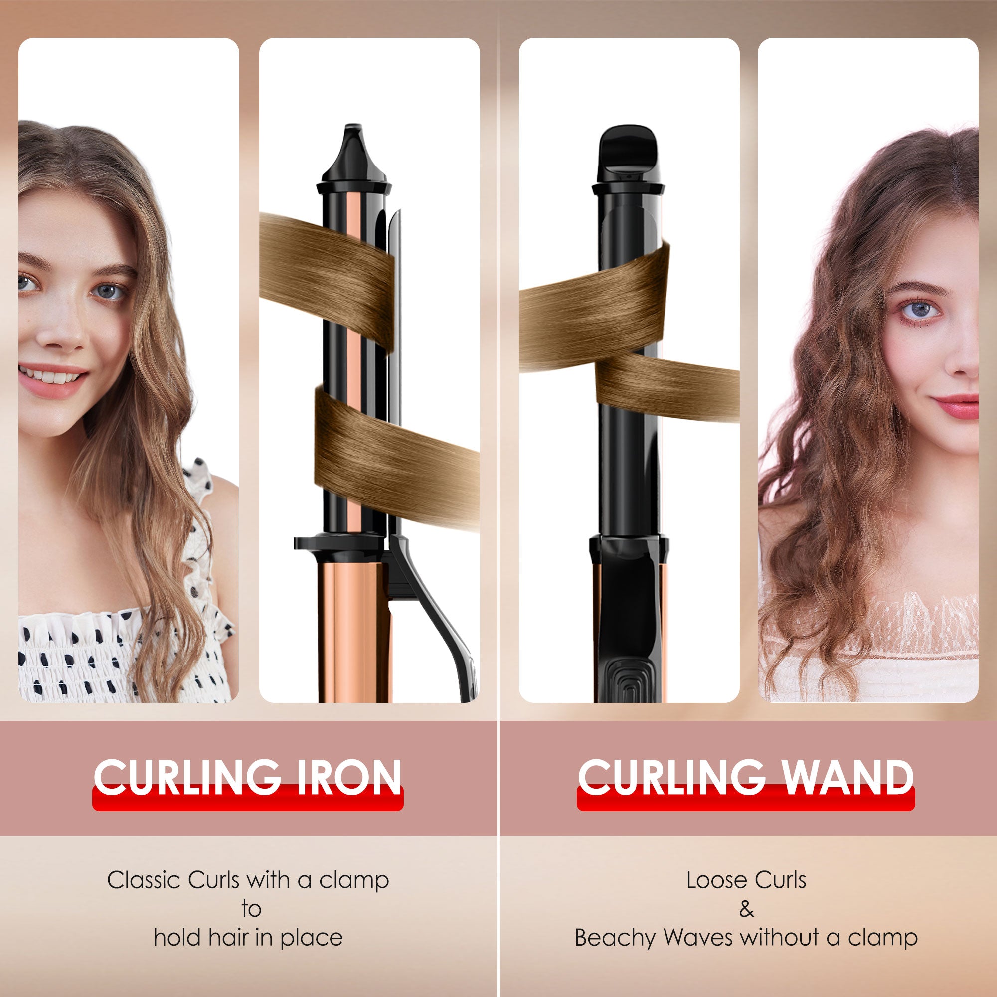 SKIMI Hair Curling Iron 1 Inch, Hair Curling Wand, Hair Curling Wand with Ceramic Coating, Hair curler, Small Curling Iron