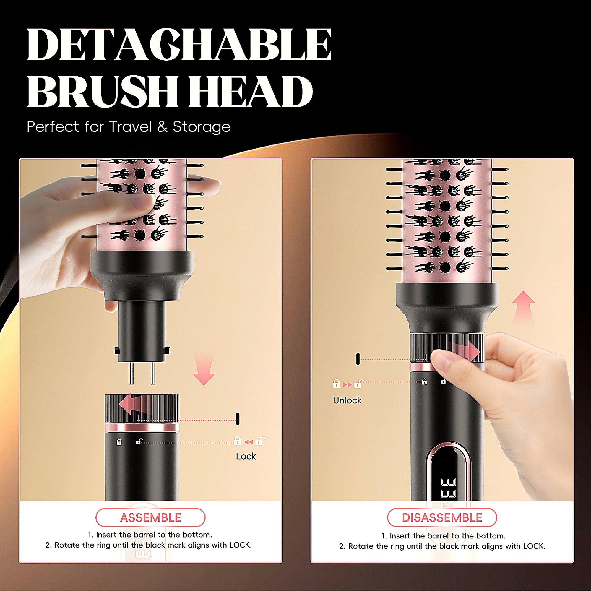 NICEBAY by SKIMI Thermal Brush, Curling Iron, Hair Curler Wand, Flat Iron, Hair Straightener, Hair Dryer Brush, Round Brush Hair Dryer, Dual Voltage