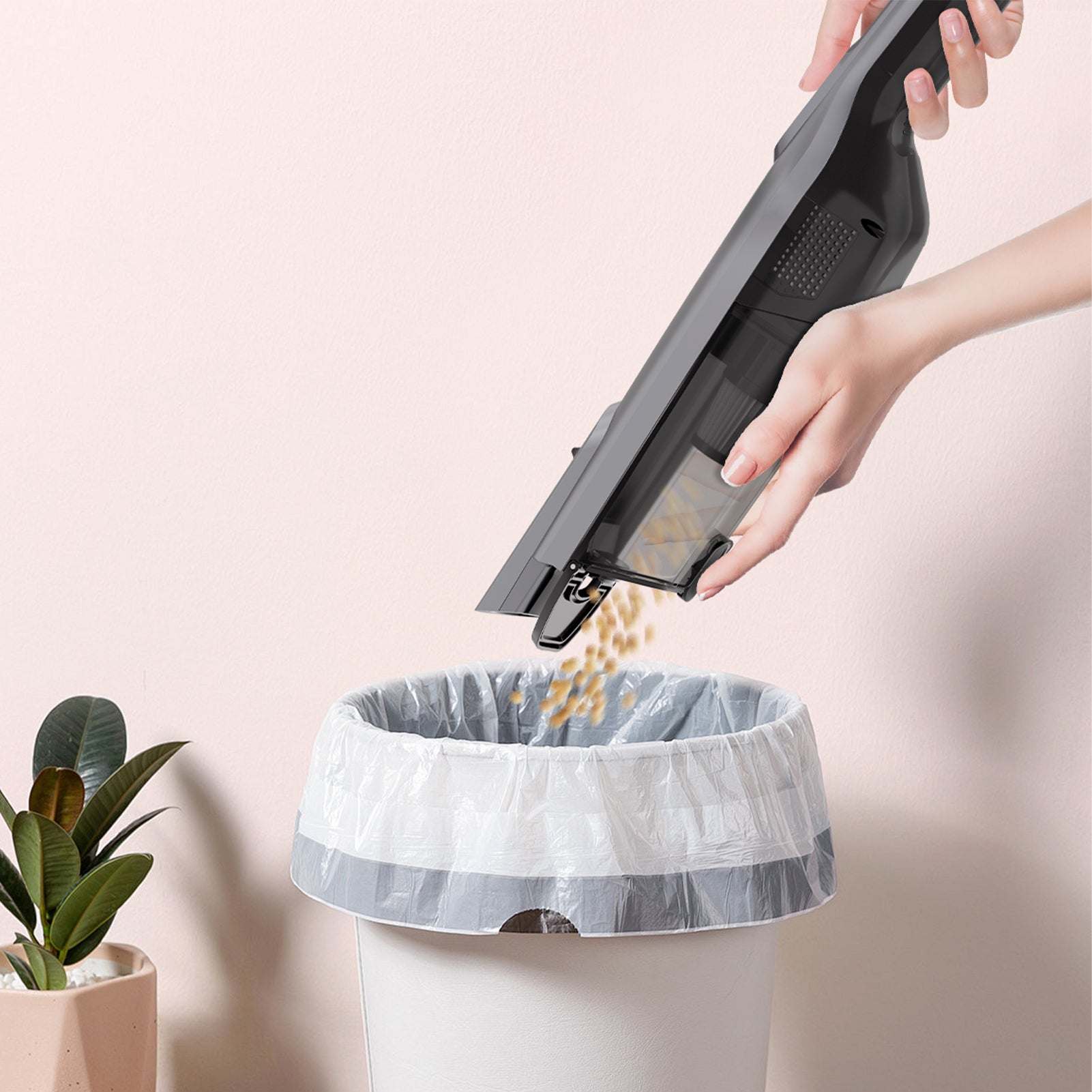 WHALL Powerful Suction Cordless Handheld Vacuum, Equipped with LED Light for Home & Car Cleaning Needs