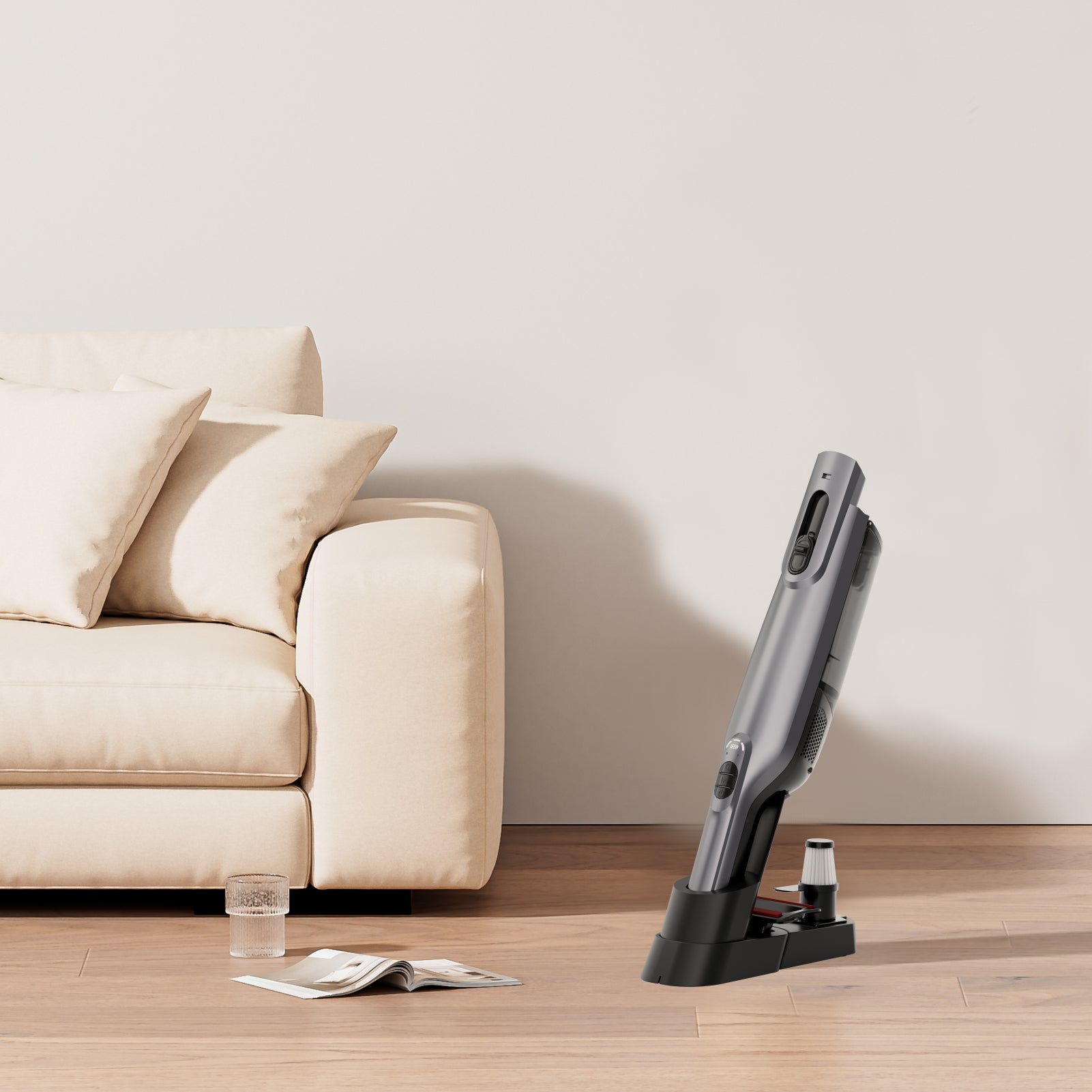 WHALL Powerful Suction Cordless Handheld Vacuum, Equipped with LED Light for Home & Car Cleaning Needs