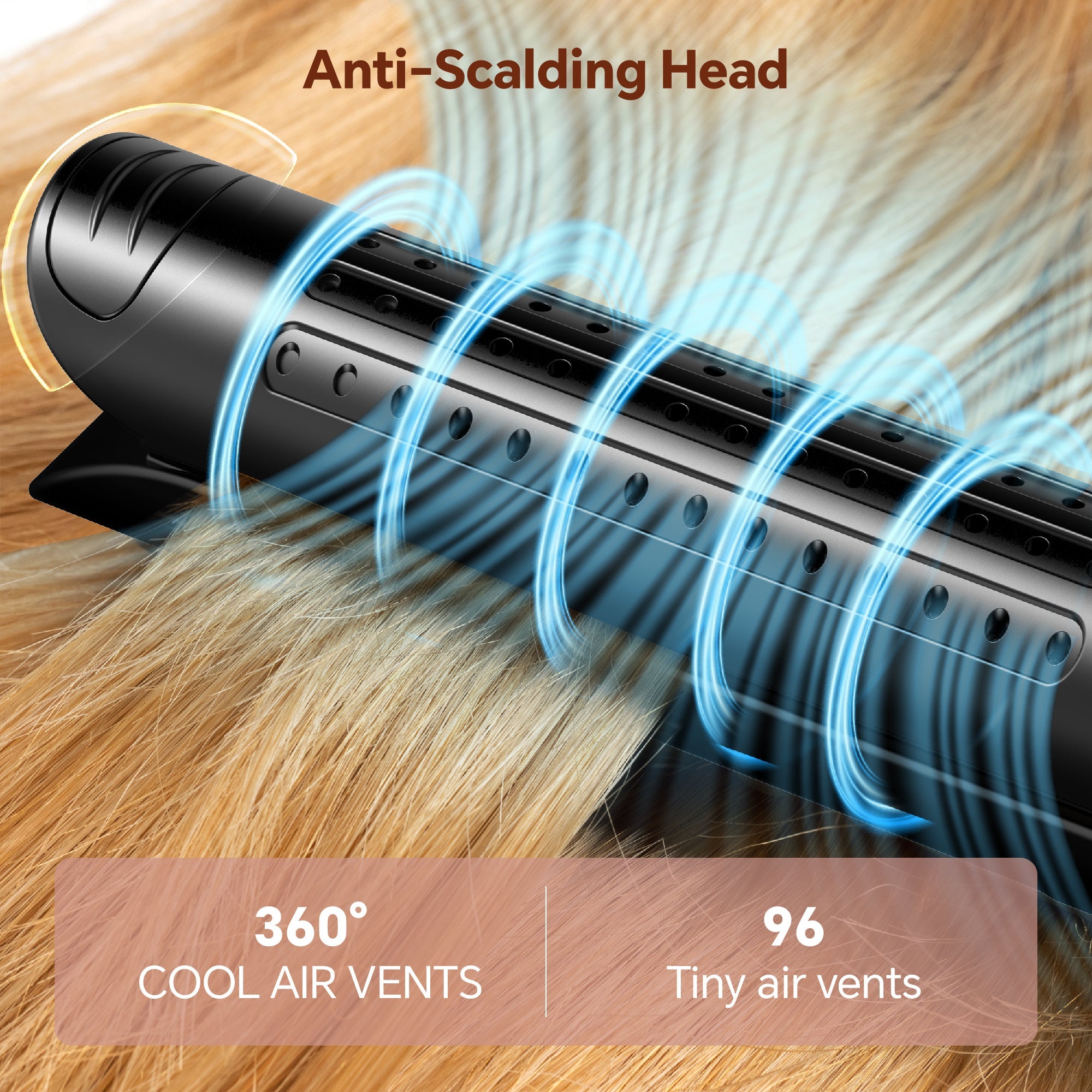 Nicebay Airflow Styling, Hair Straightener, 1 inch Curling Wand Cool Air Vent