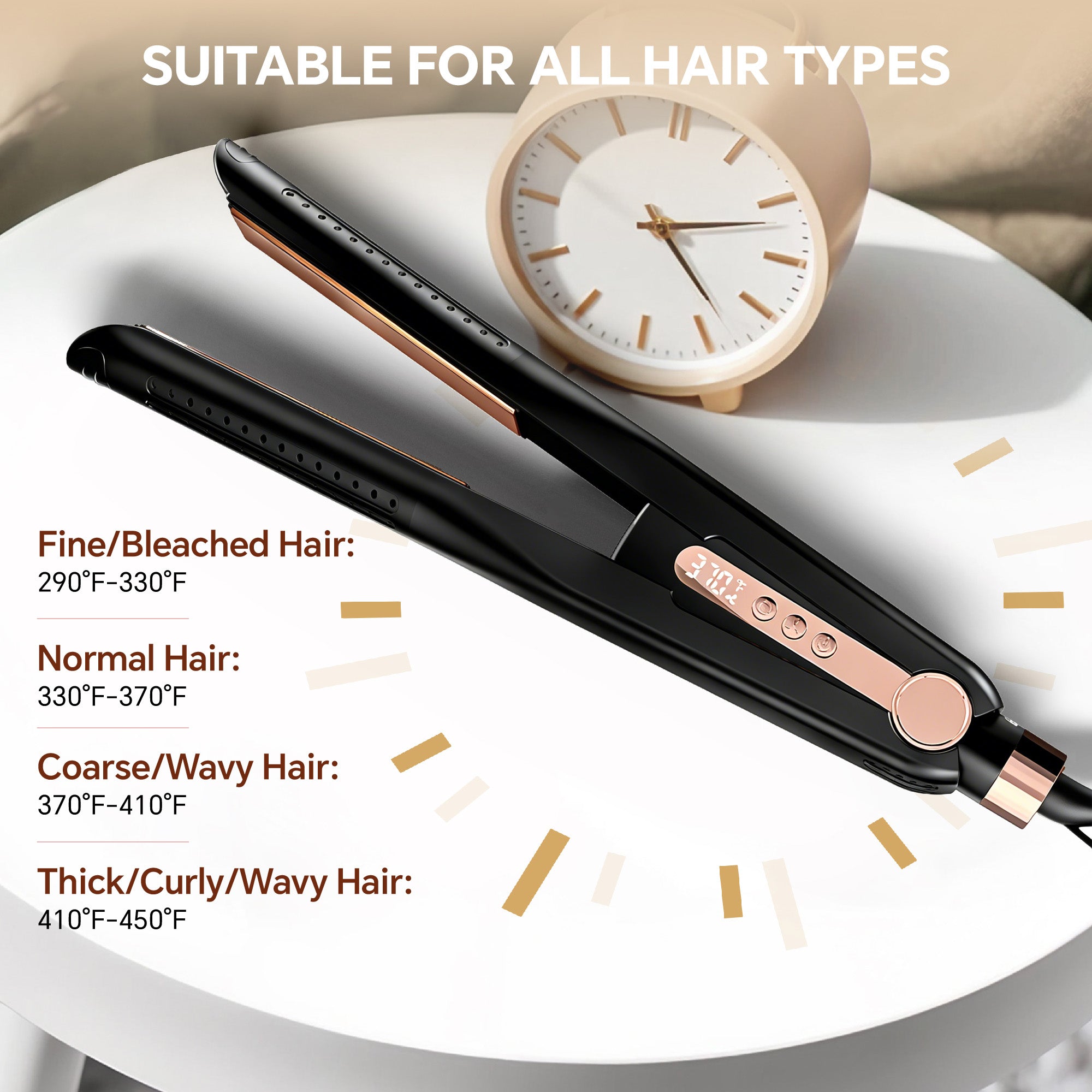 NICEBAY Airflow Styling Curling Iron, Hair Straightener, 1 inch Curling Wand, 360° Cool Air Vent, Flat Iron, Universal Voltage