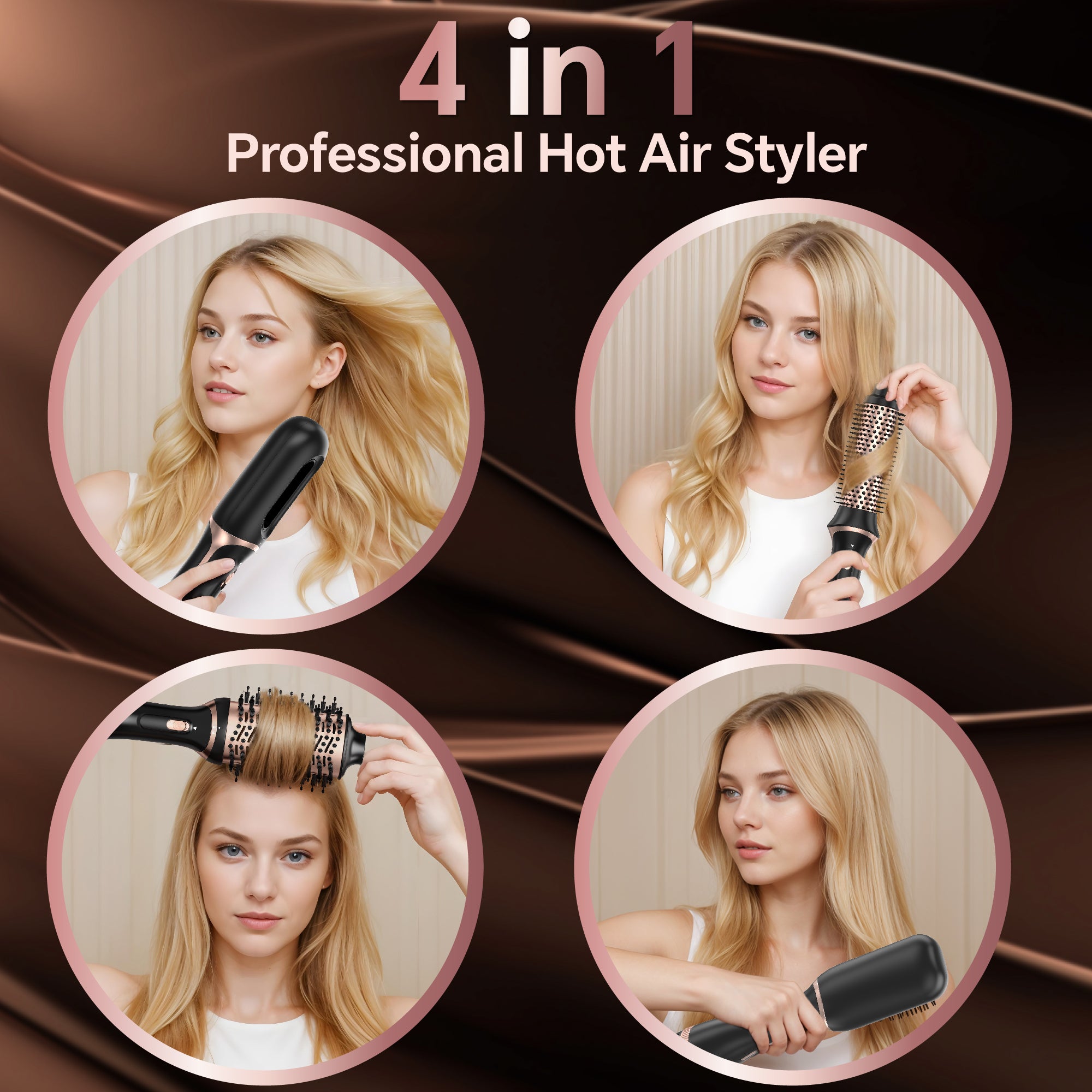 SKIMI Hair Dryer Brush, Hot Air Brush, Blow Dryer Brush Tool Set, Negative Ion Blow Dryer Brush Styling Tool Set Straightener/Dryer/Curling/Smoothing
