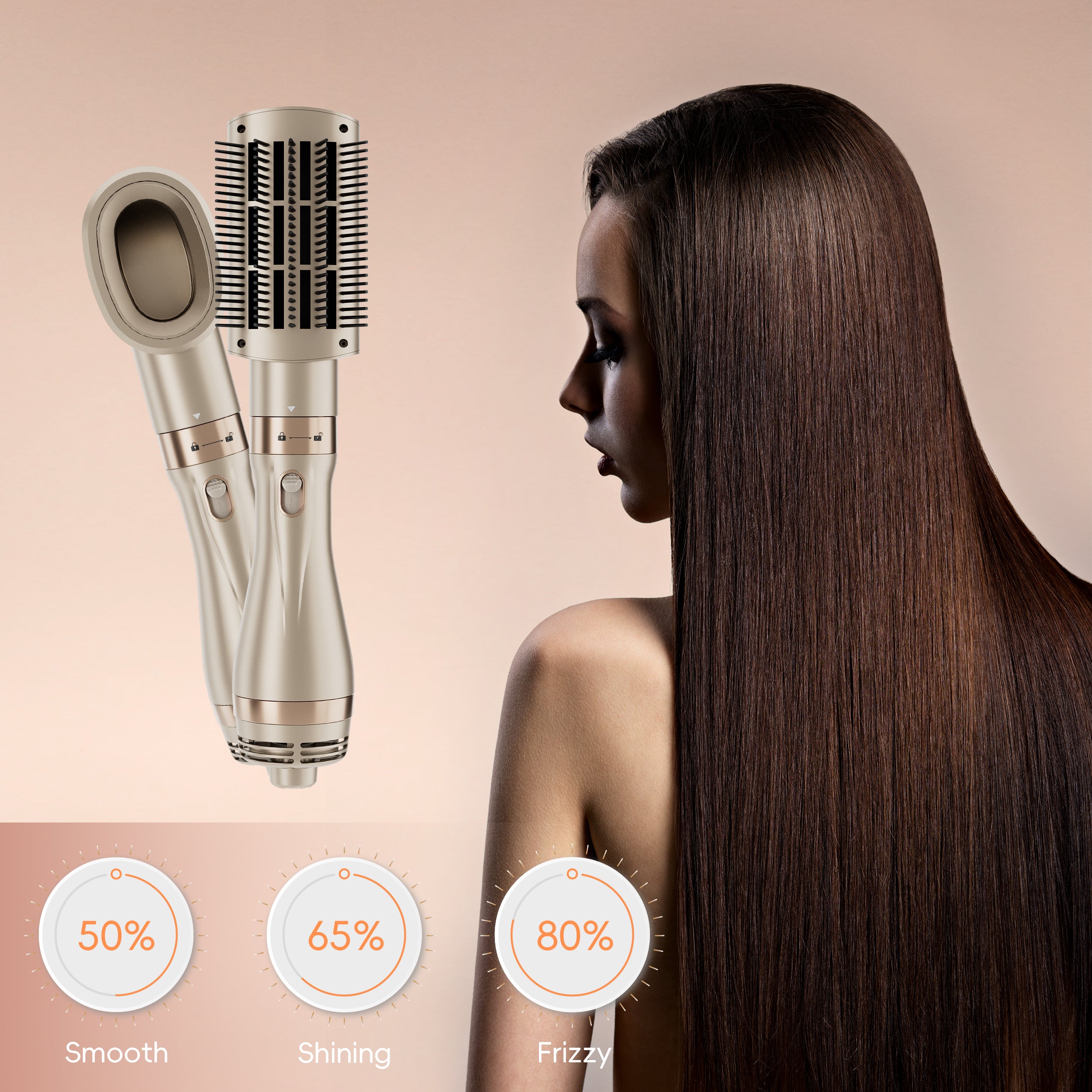 Hot Air Brush, Hair Blow Dryer Brush, Lightweight Volume for Smooth, Straight, Curl Blowout Styles