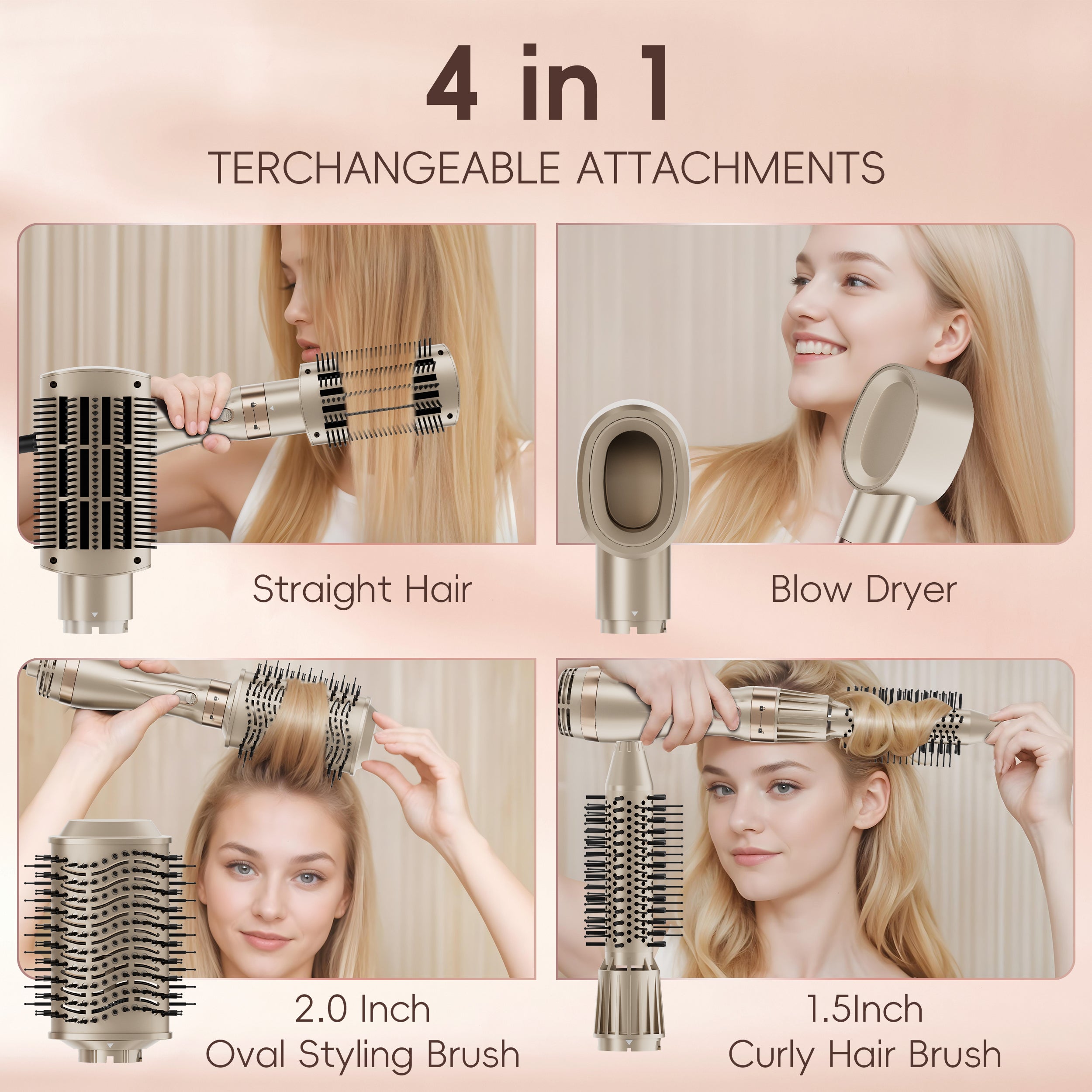 Hot Air Brush, Hair Blow Dryer Brush, Lightweight Volume for Smooth, Straight, Curl Blowout Styles