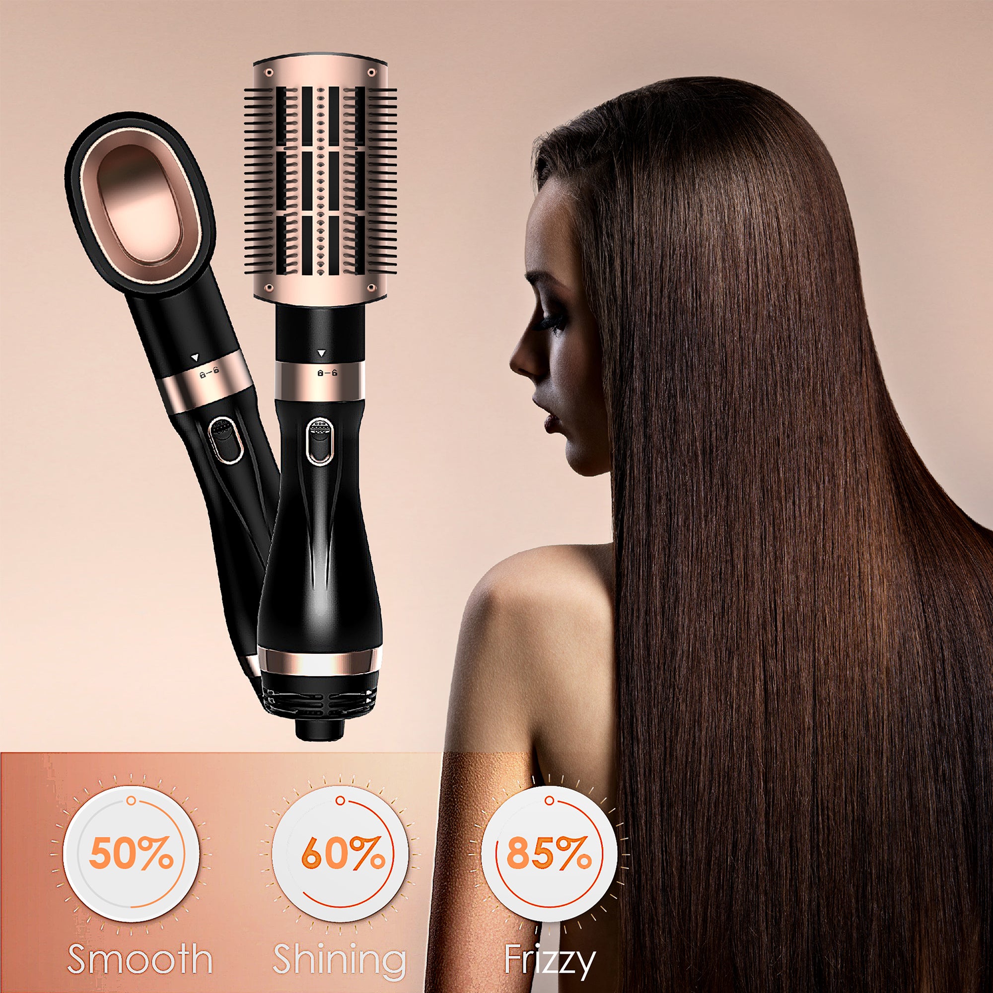 SKIMI Hair Dryer Brush, Hot Air Brush, Blow Dryer Brush Tool Set Straightener/Dryer/Curling Plastic, Round Brush Hair Dryer