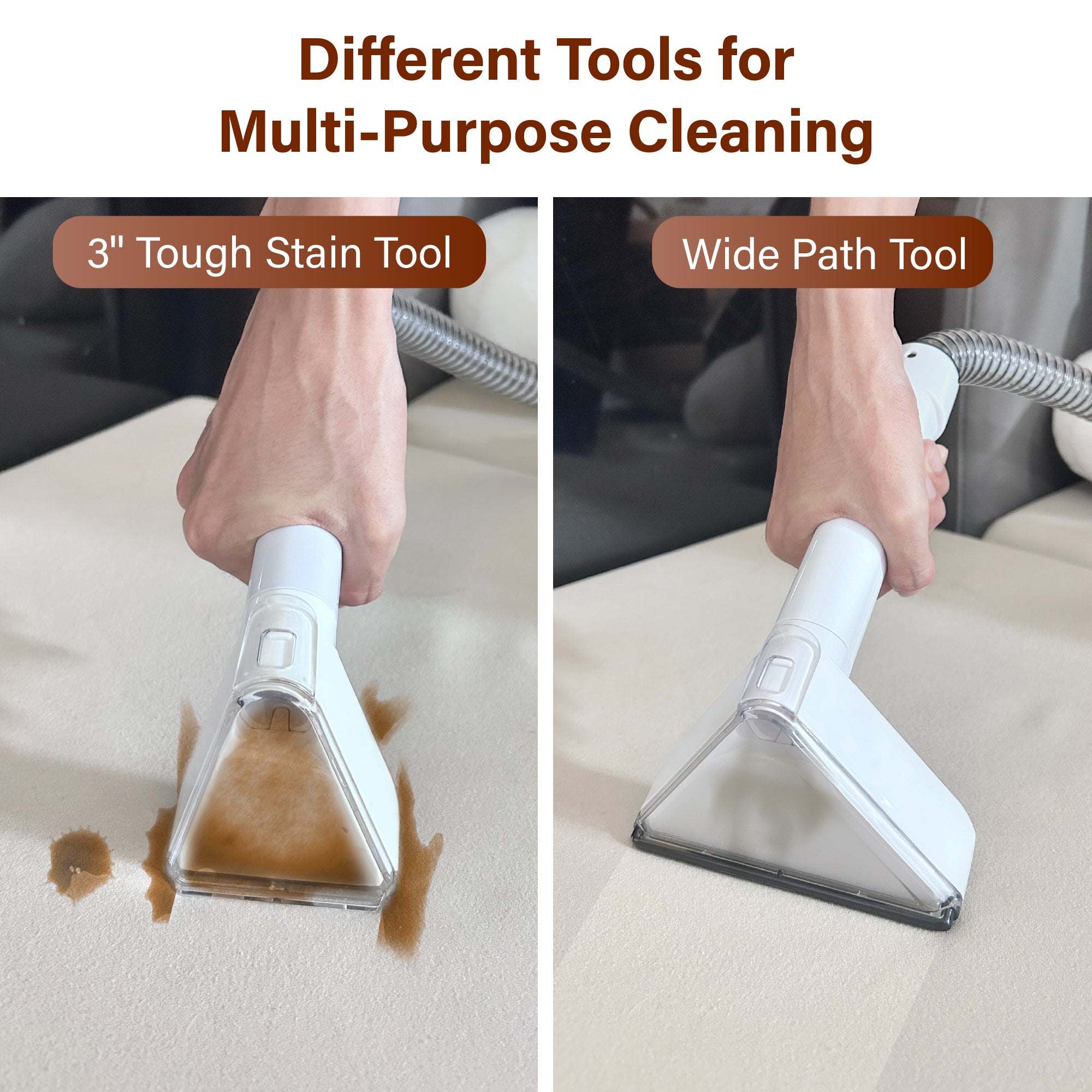 WHALL Portable Carpet Cleaner, Removes Pet Stains from Carpet/Upholstery/Car Seats Wide Path Tool & Self-Cleaning